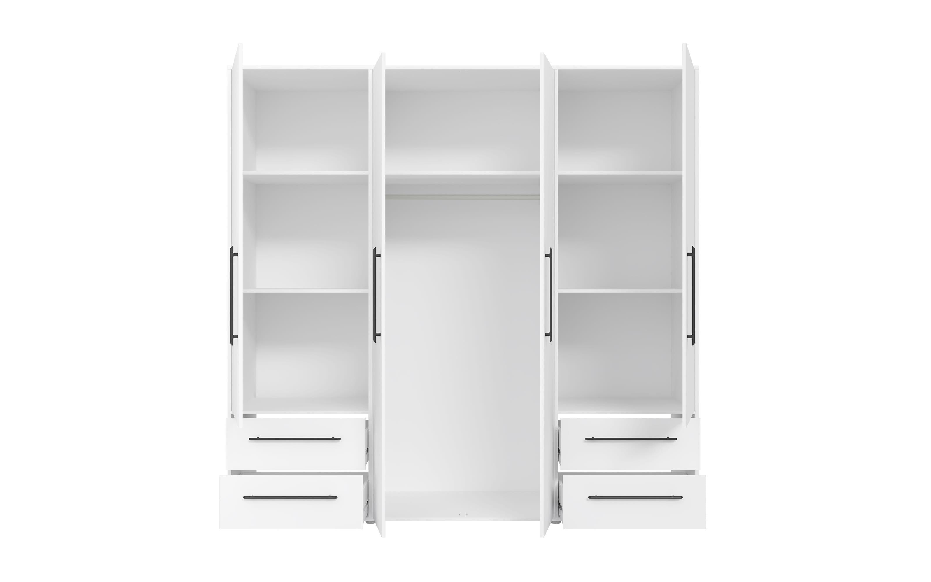Kleiderschrank Mokkaris, weiß, 205,9 x 200,1 cm