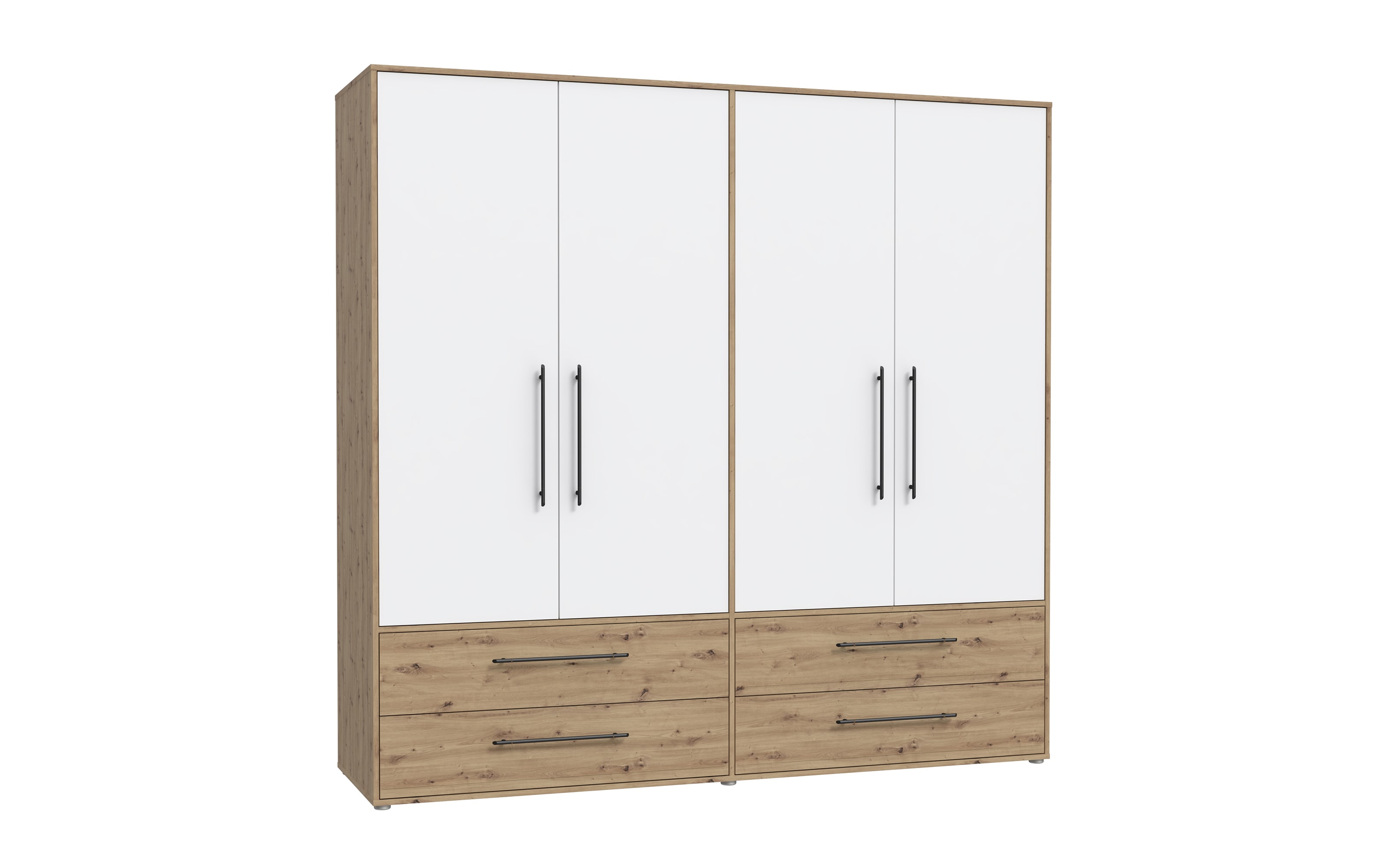 Kleiderschrank Mokkaris, Artisan Eiche-Nachbildung/Weiß, 205,9 x 200,1 cm