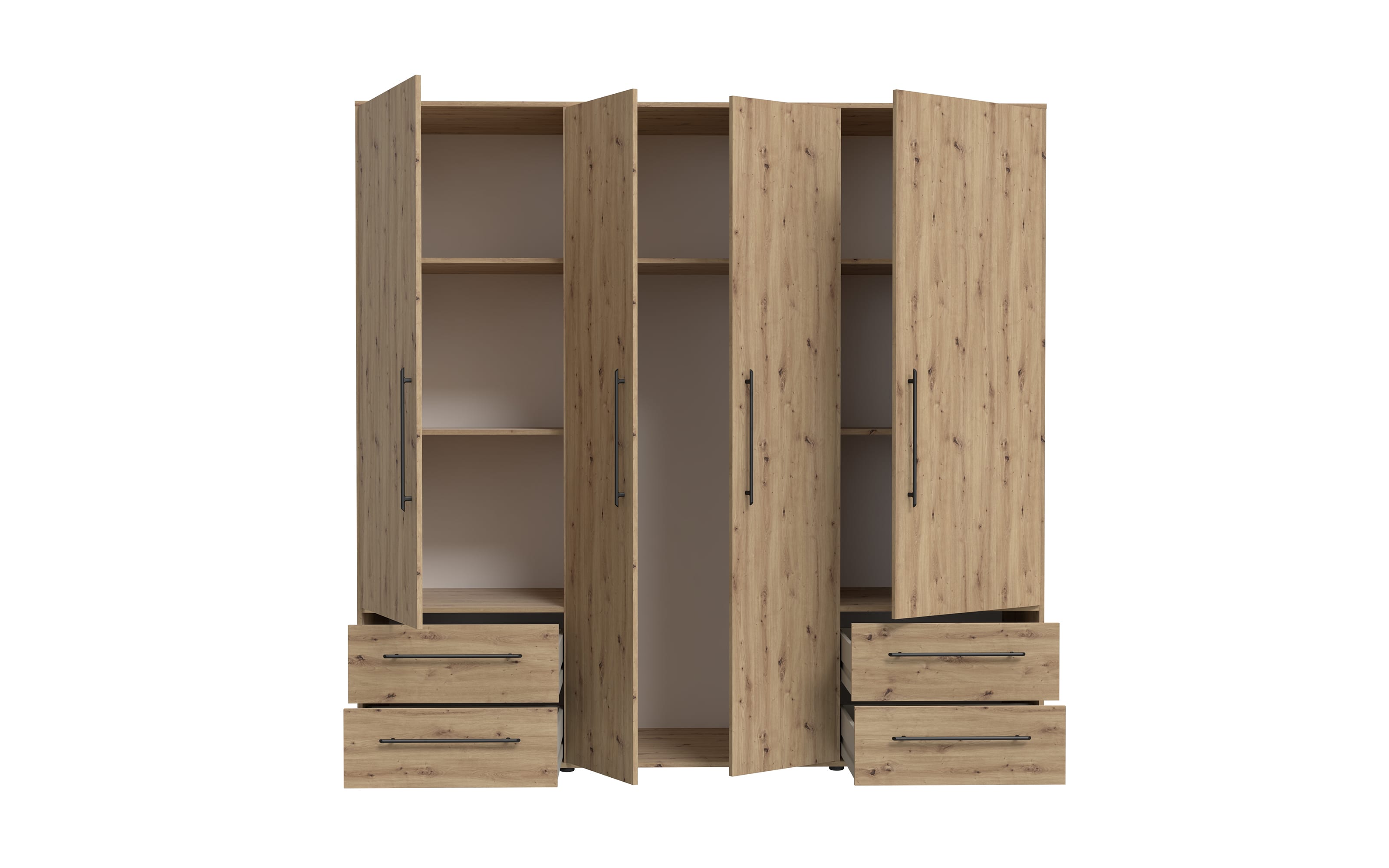 Kleiderschrank Mokkaris, Artisan Eiche-Nachbildung, 205,9 x 200,1 cm