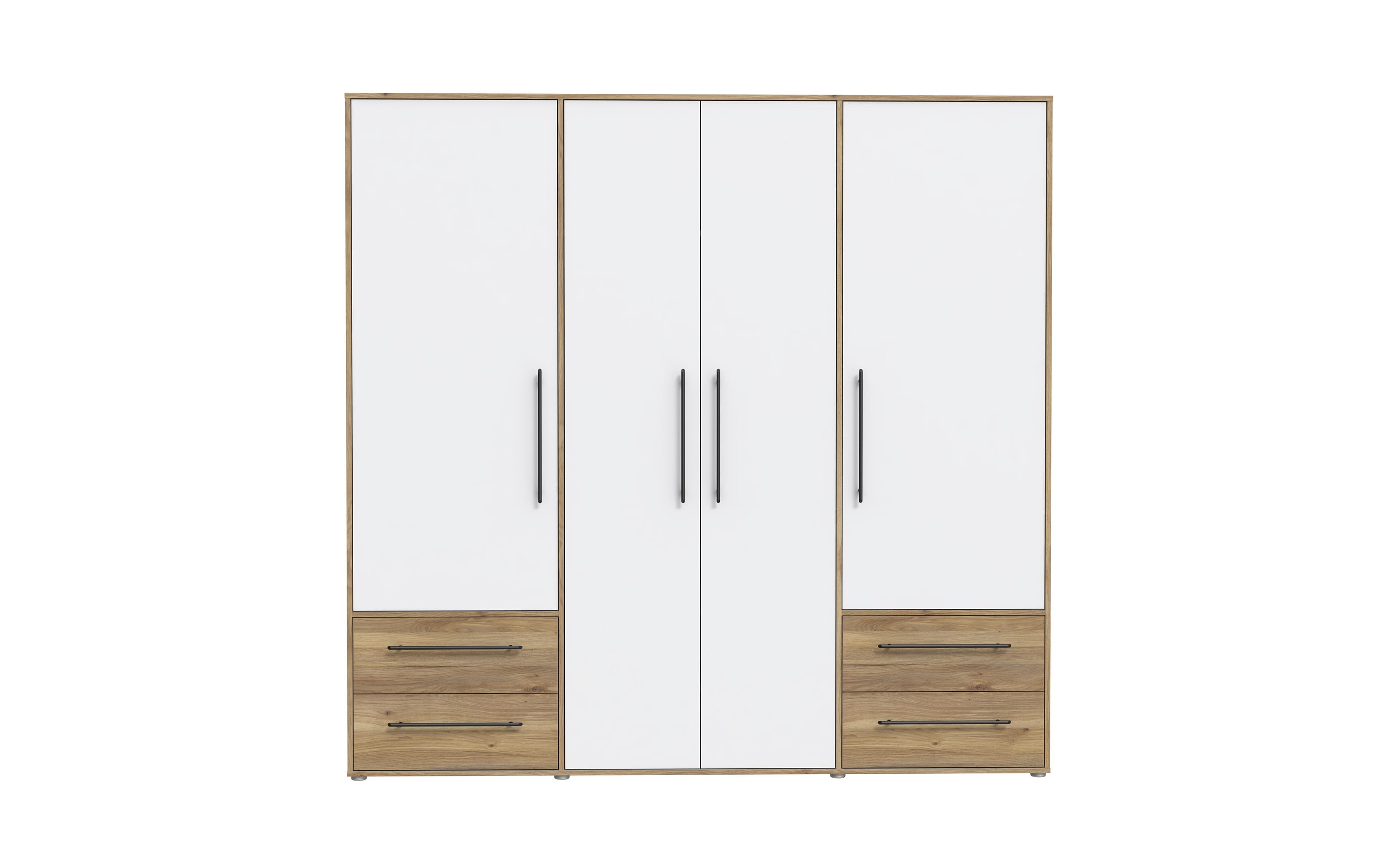 Kleiderschrank Mokkaris, Mauvella Eiche-Nachbildung/weiß, 205,9 x 200,1 cm