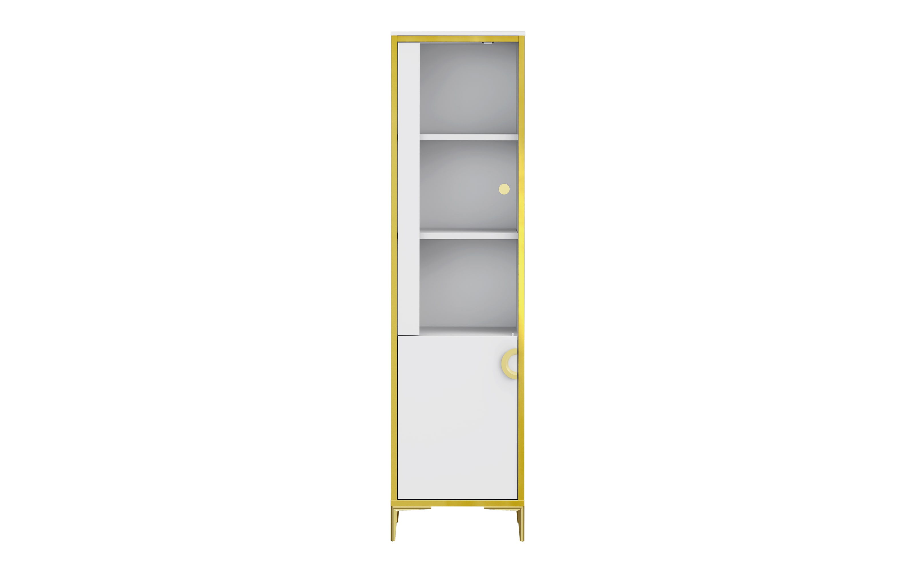 Glasvitrine Golden 2, weiß/goldfarbig, 49,8 cm