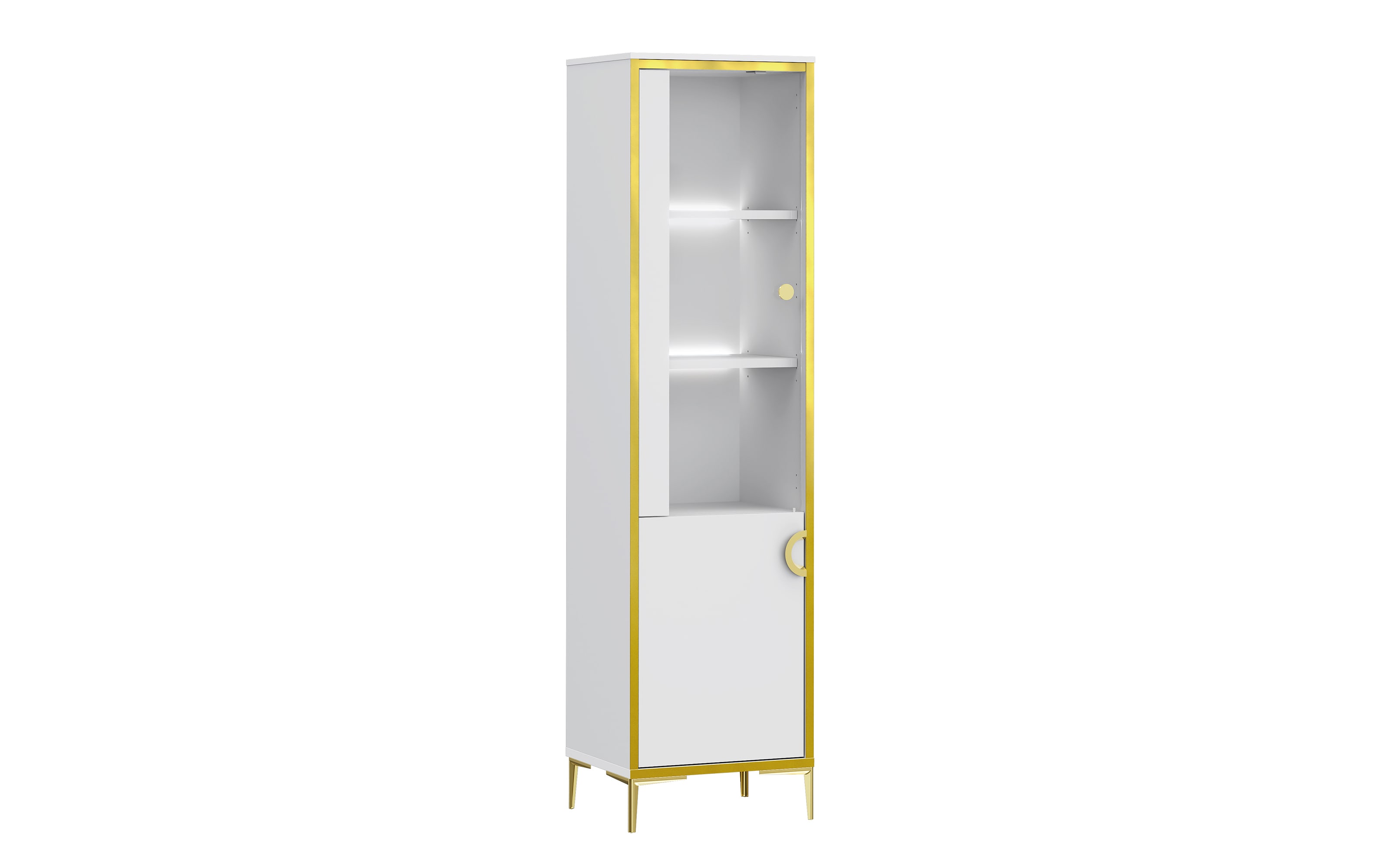 Glasvitrine Golden 2, weiß/goldfarbig, 49,8 cm
