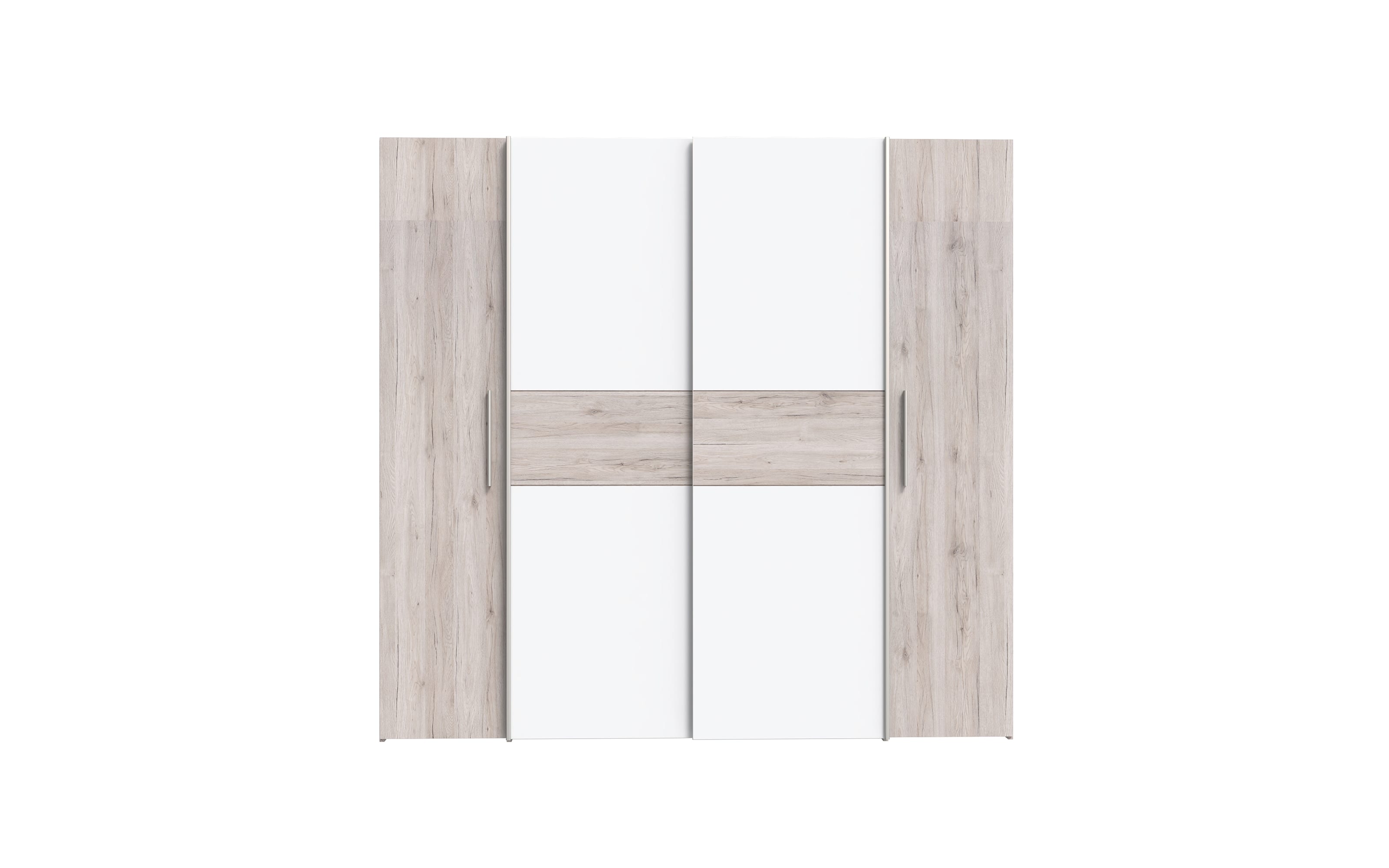 Kleiderschrank Kalixtus, Sandeiche-Nachbildung/weiß, 200 x 190,5 cm
