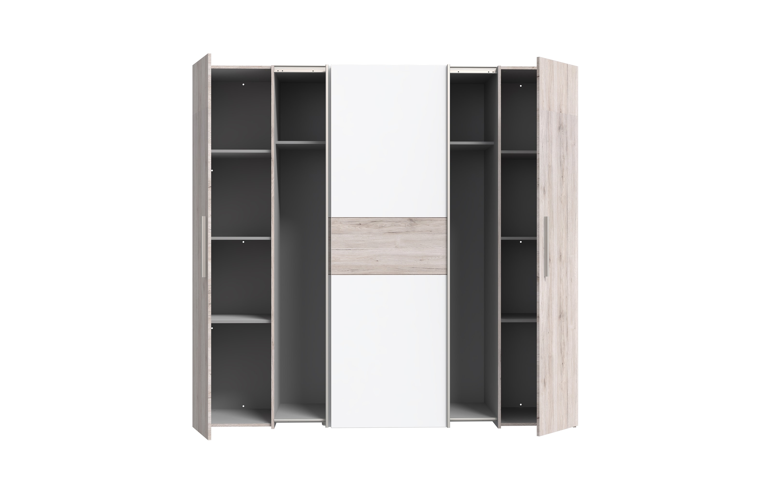 Kleiderschrank Kalixtus, Sandeiche-Nachbildung/weiß, 200 x 190,5 cm