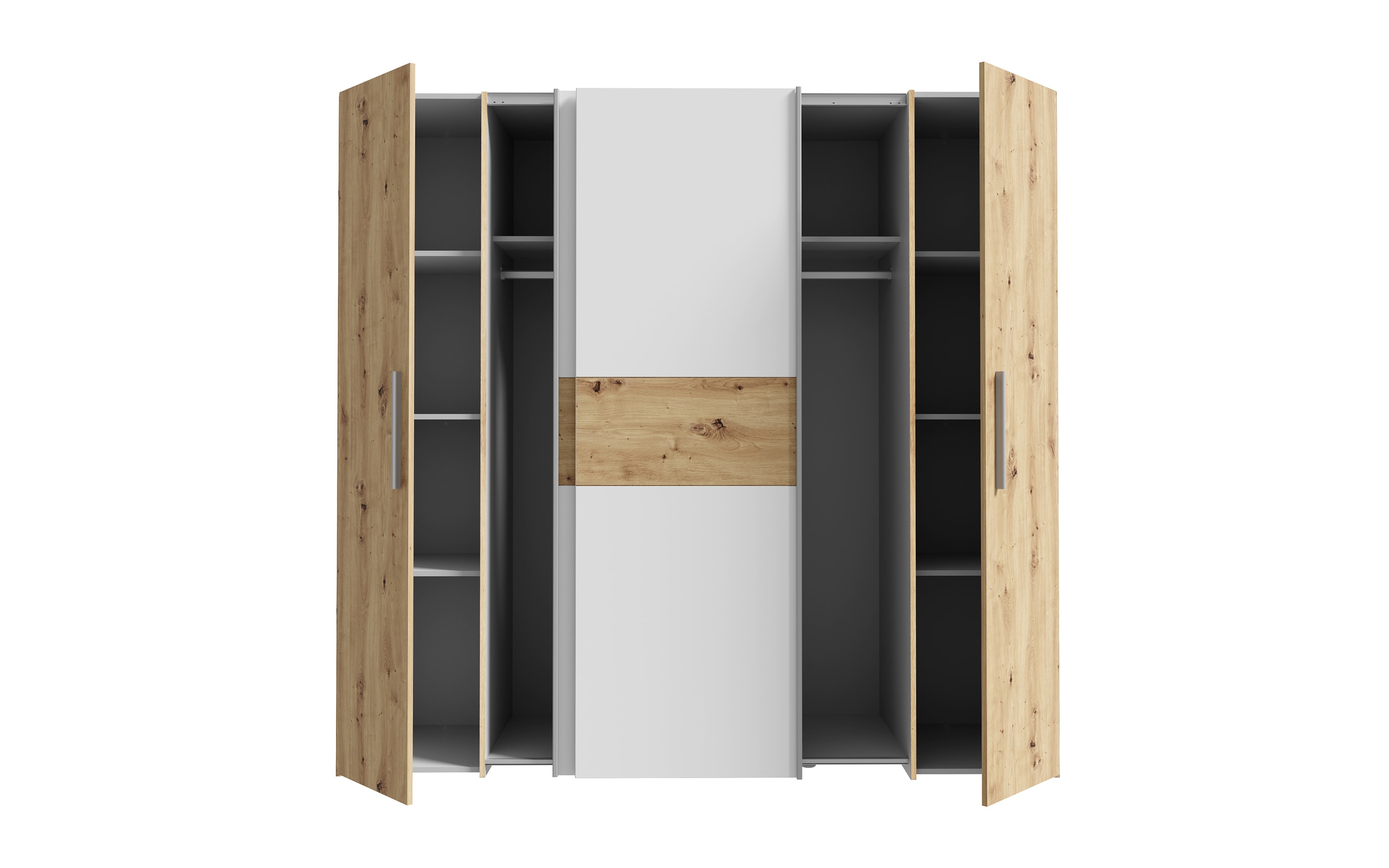 Kleiderschrank Kalixtus, Artisan Eiche-Nachbildung/weiß, 200 x 190,5 cm