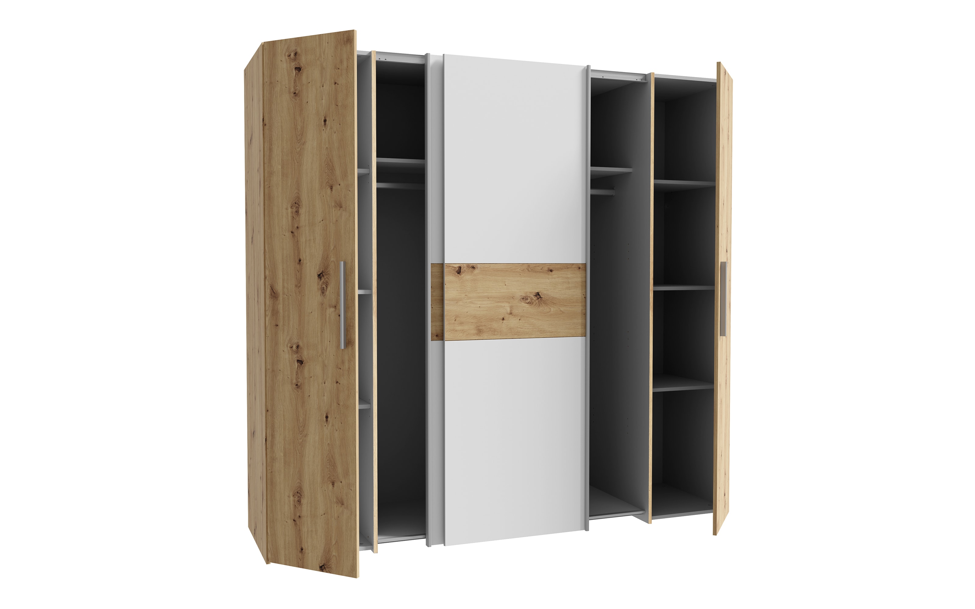 Kleiderschrank Kalixtus, Artisan Eiche-Nachbildung/weiß, 200 x 190,5 cm