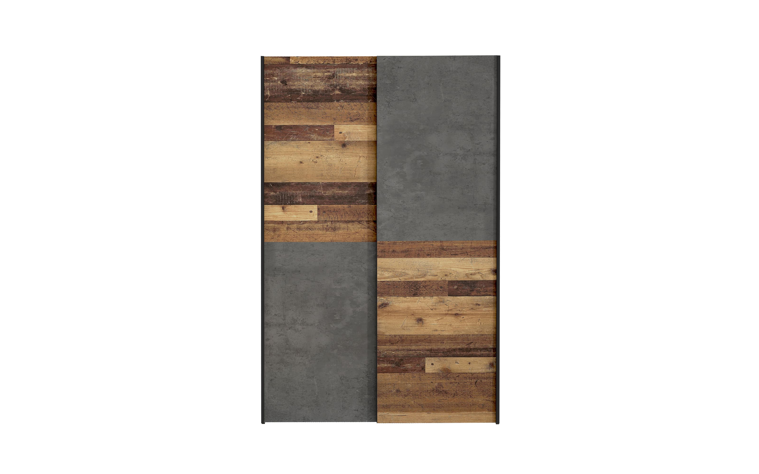 Kleiderschrank Ozzula, Old Wood-Nachbildung/grau, 120 x 190,5 cm
