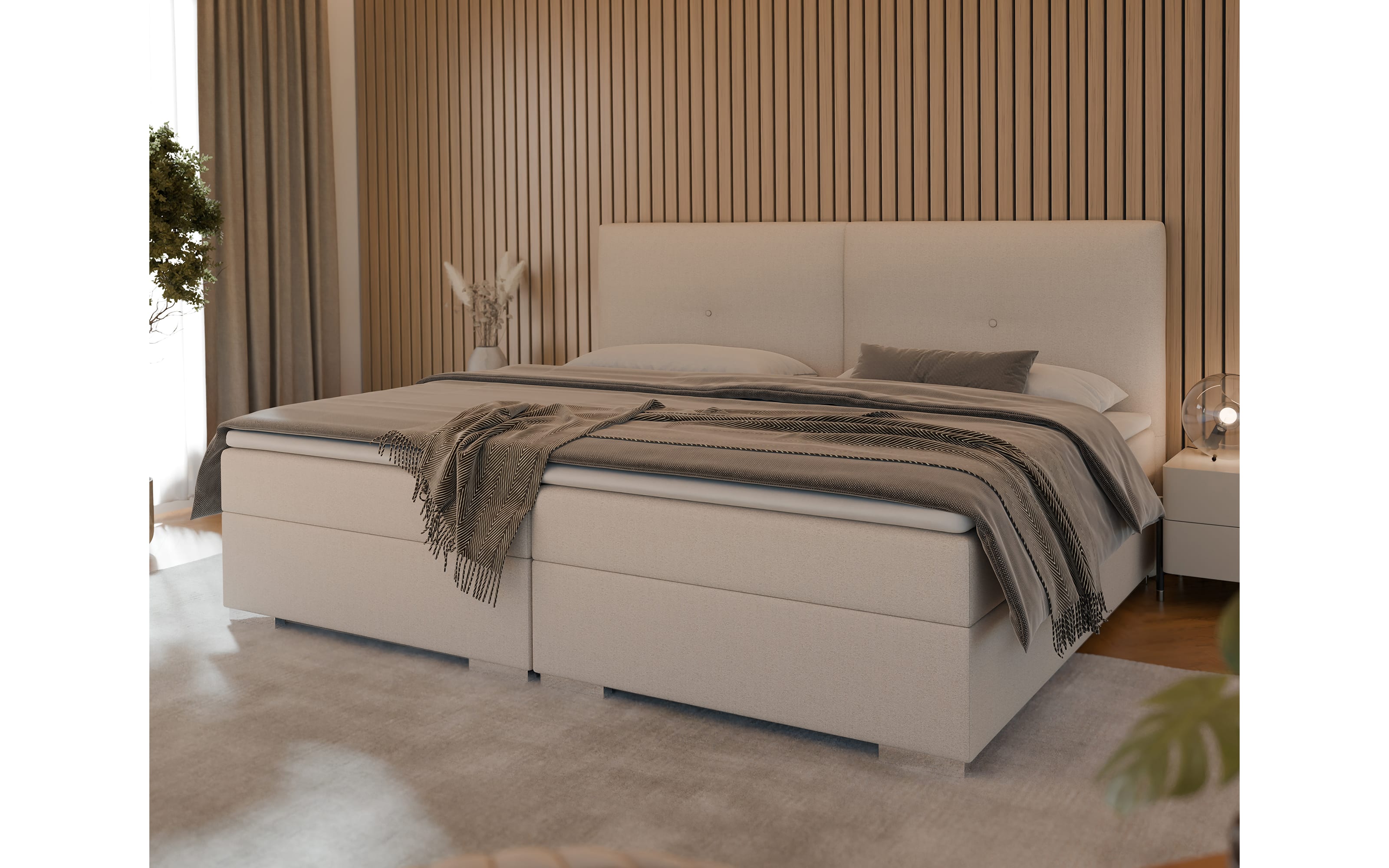 Boxspringbett Star 2, hellgrau