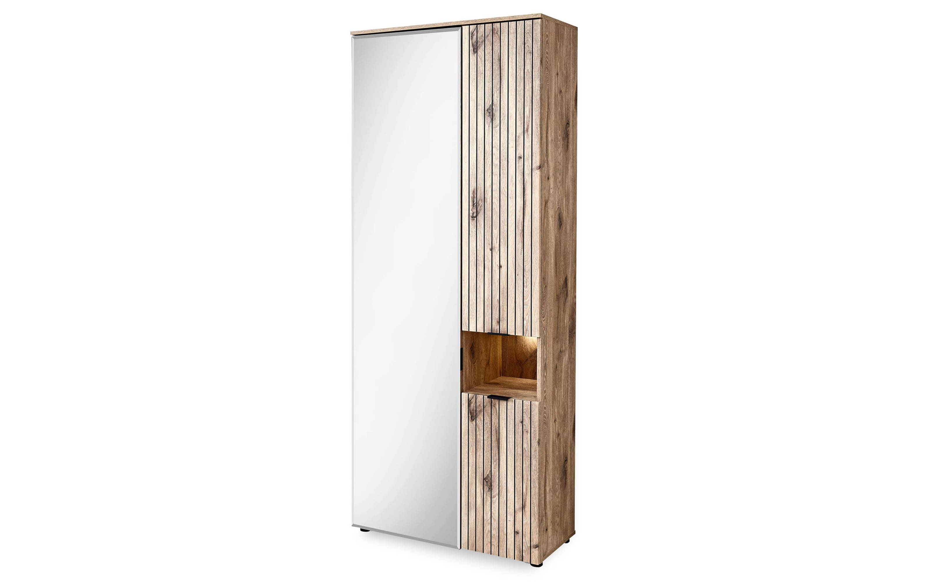 Garderobenschrank Senyo, Viking Eiche-Nachbildung, inkl. LED-Beleuchtung