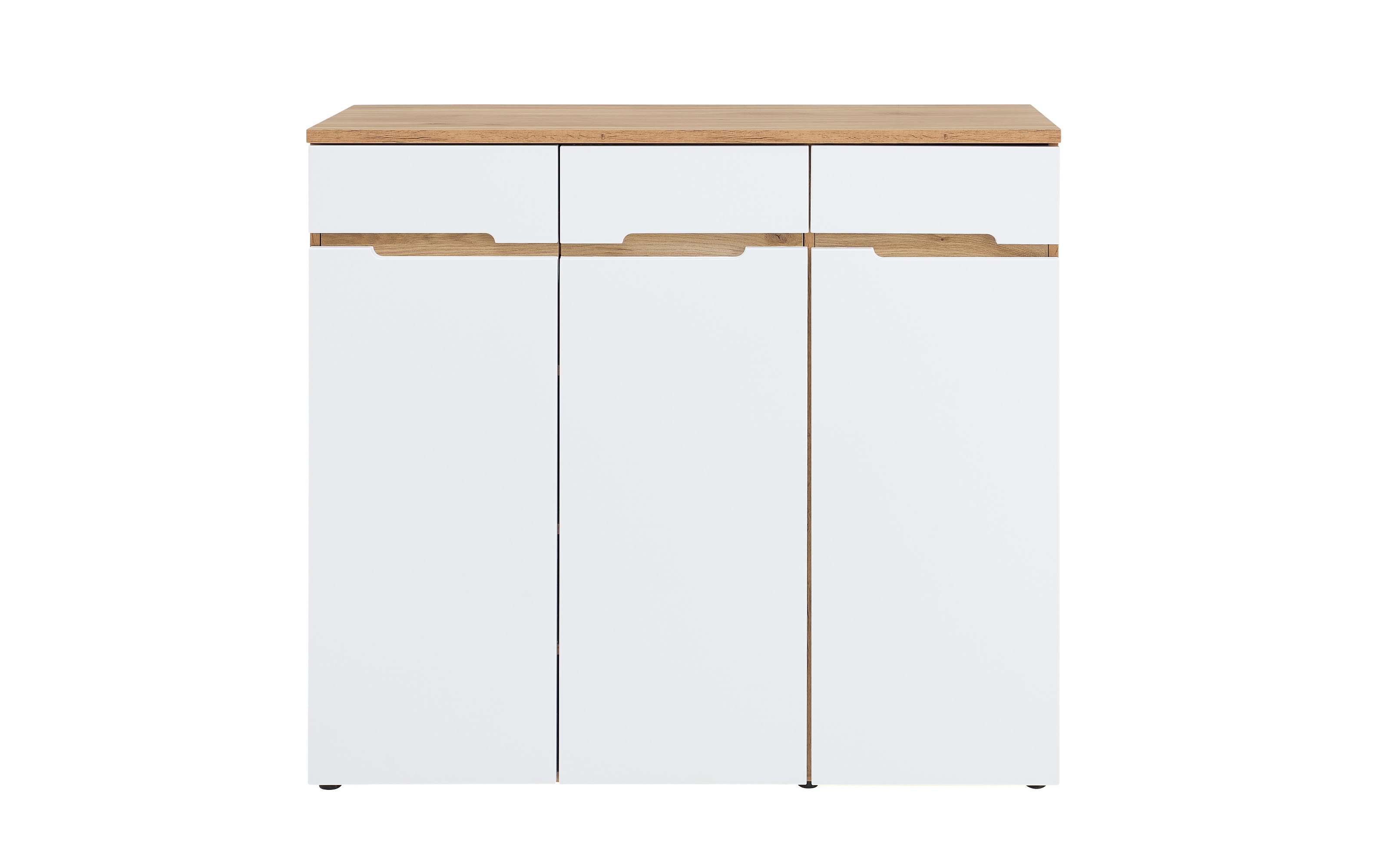 Kommode Clyde, Eiche-Nachbildung/weiß, 120 cm