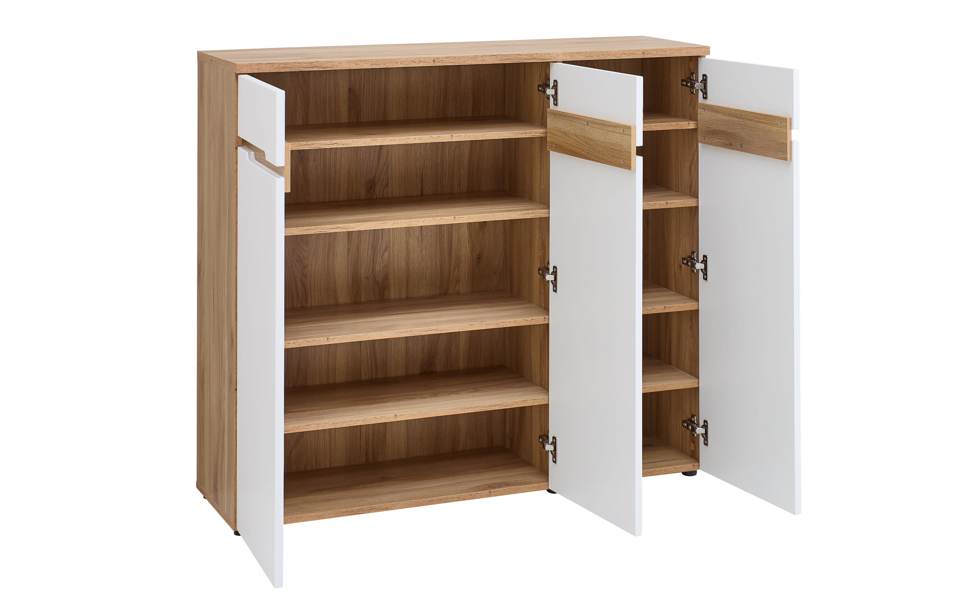 Kommode Clyde, Eiche-Nachbildung/weiß, 120 cm