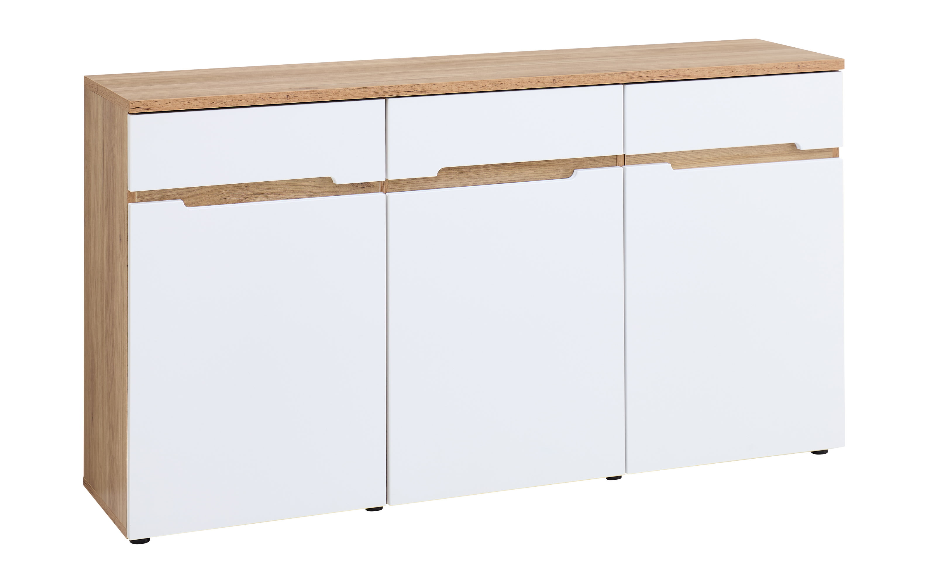 Kommode Clyde, Eiche-Nachbildung/weiß, 150 cm