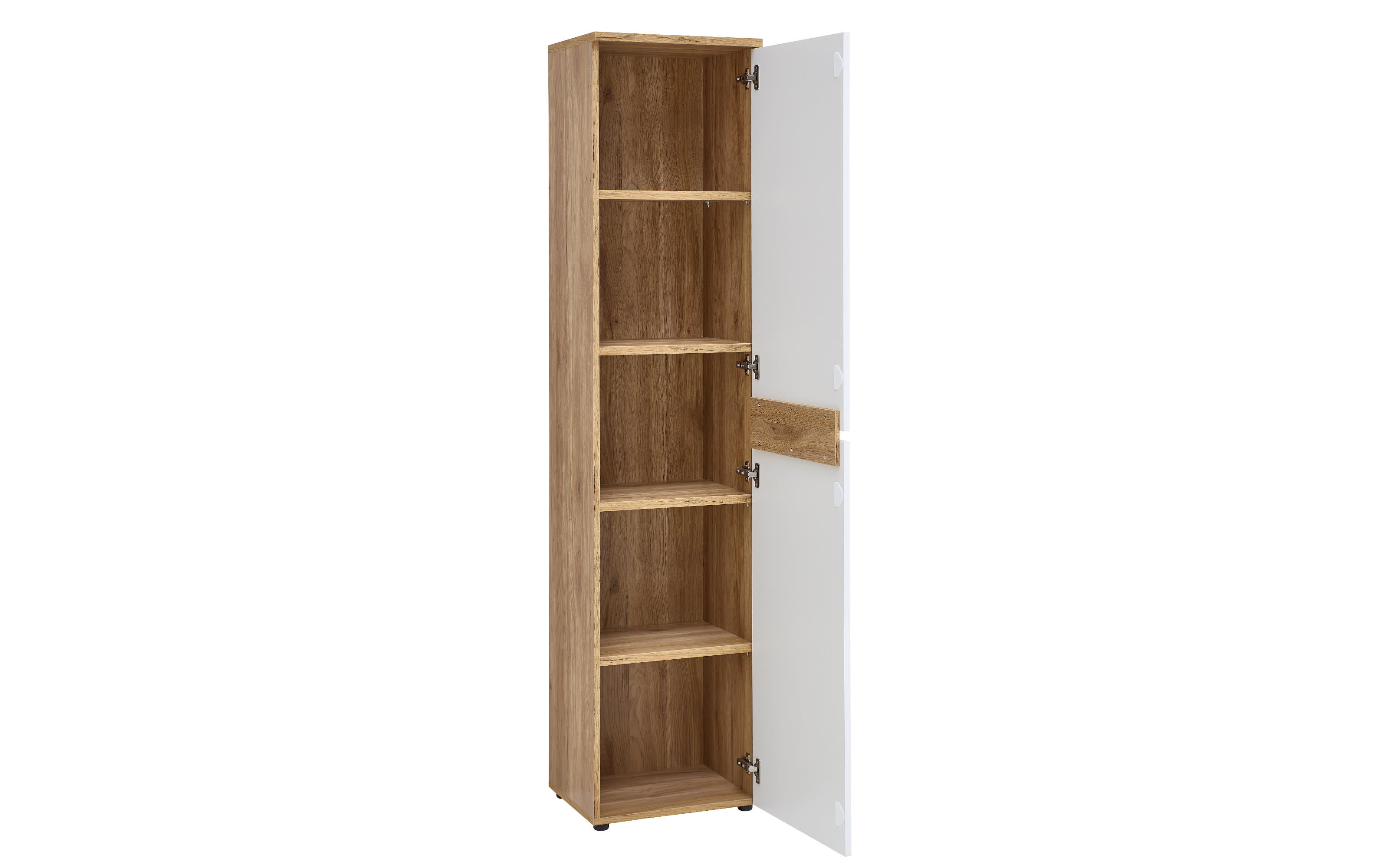 Mehrzweckschrank Clyde, Eiche-Nachbildung/weiß, 45 cm