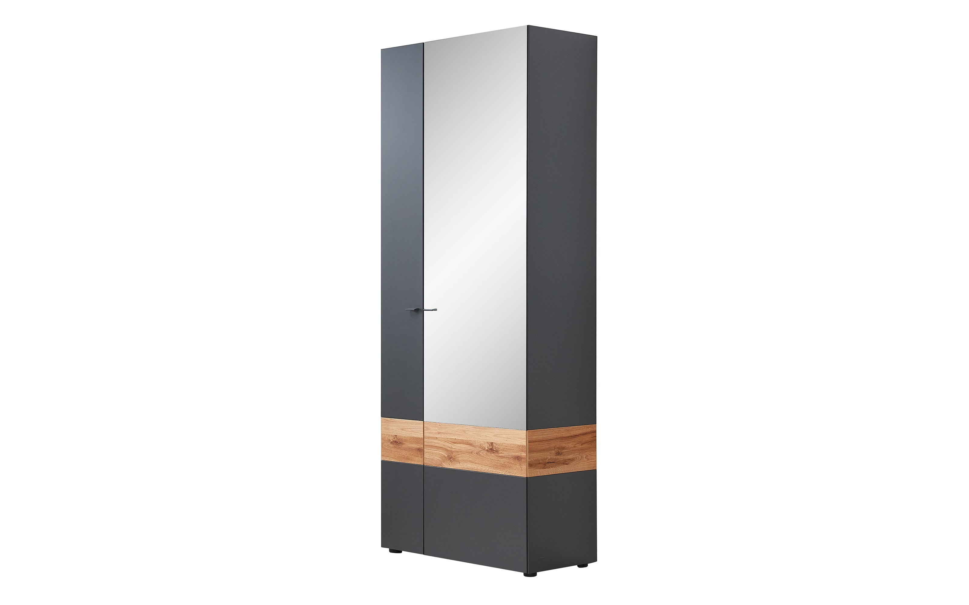 Garderobenschrank Lazise, schwarz/Eiche rustico