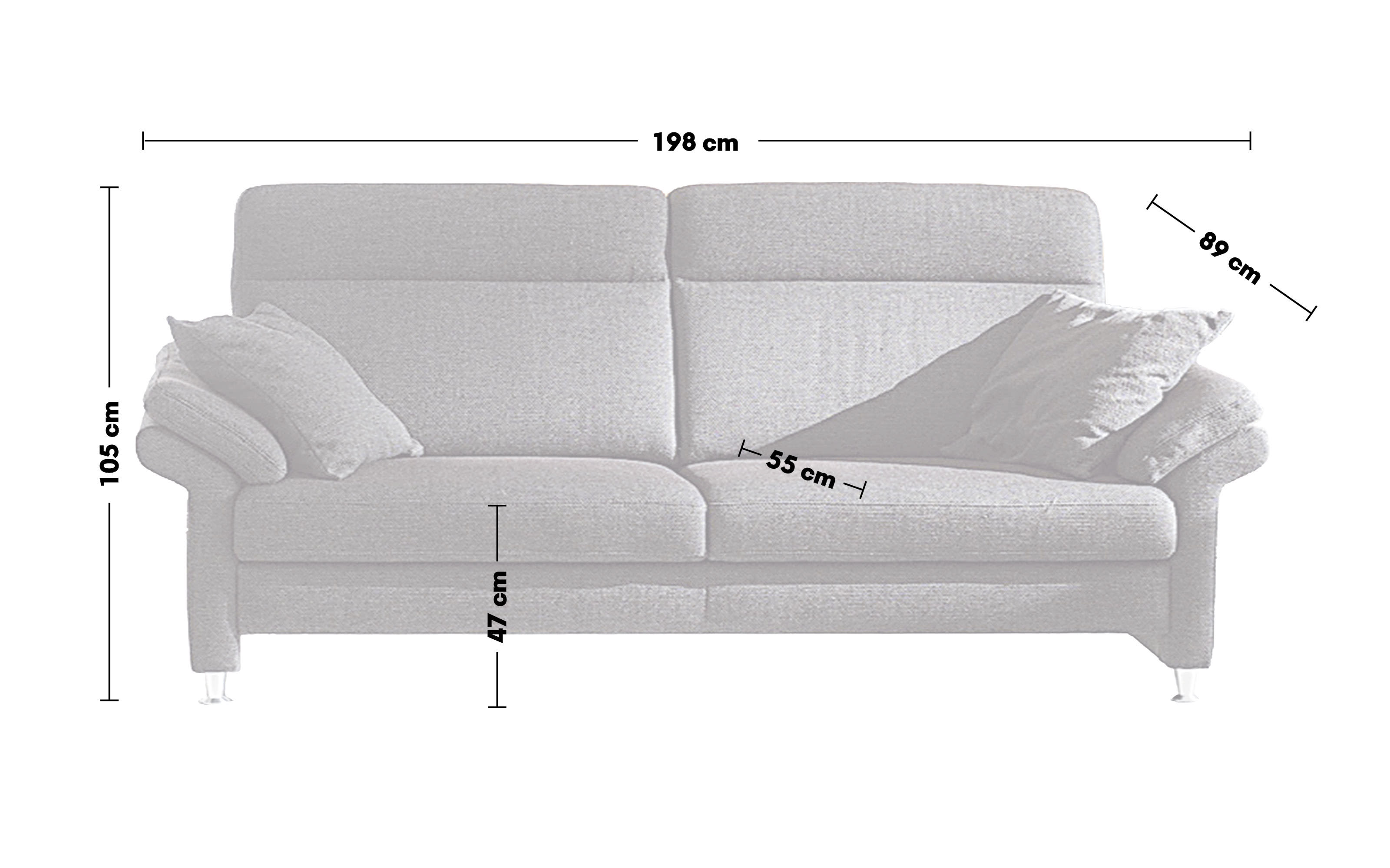 Sofa 3-sitzig TS 101 in anthrazit, inklusive Einzelsitzauszug