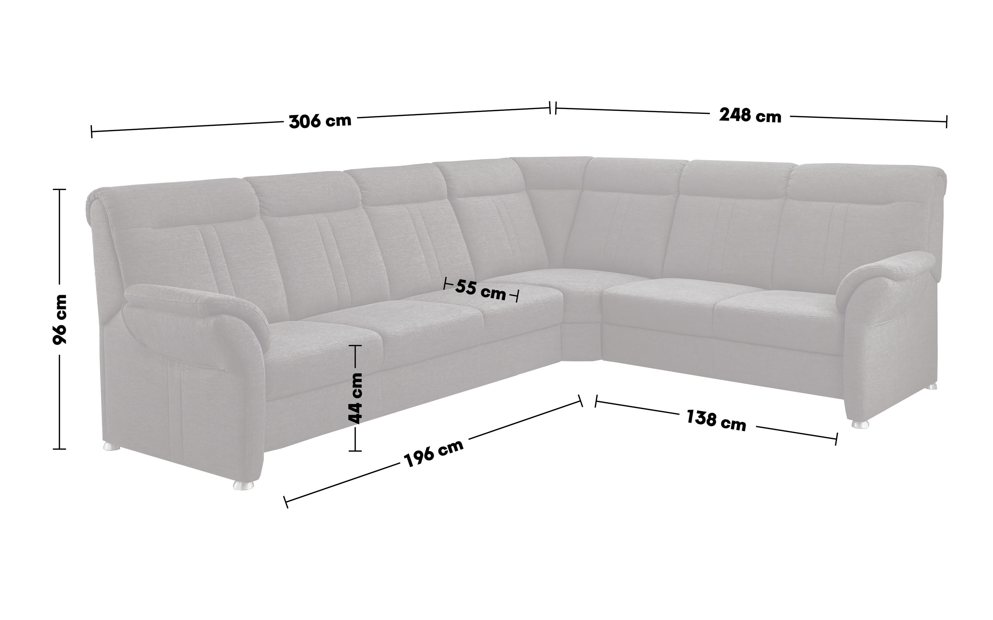 Wohnlandschaft PP-HS06003, anthrazit