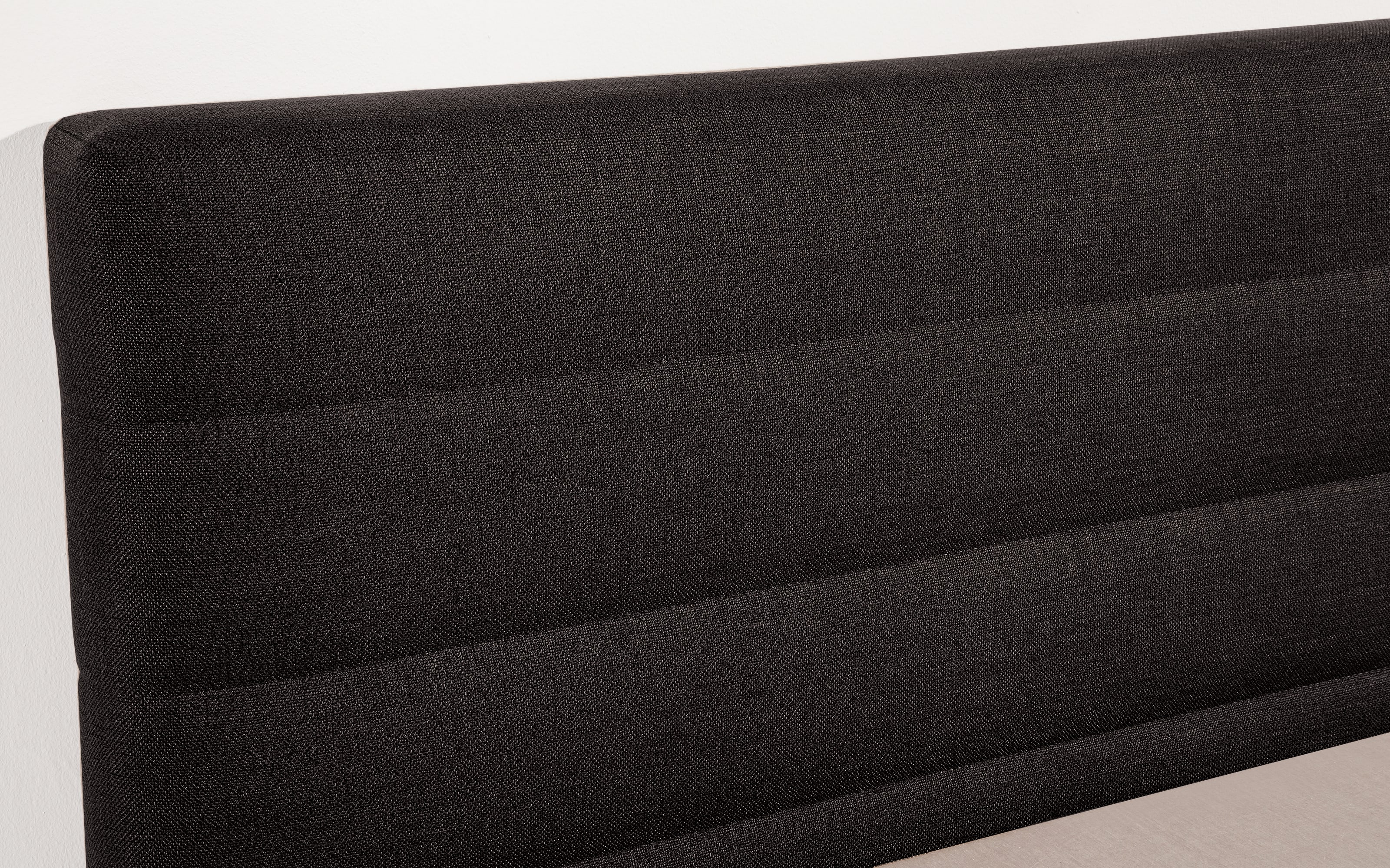 Boxspringbett Linea, anthrazit, 180 x 200 cm, Härtegrad 2 und 3, Kopfteilhöhe 113 cm