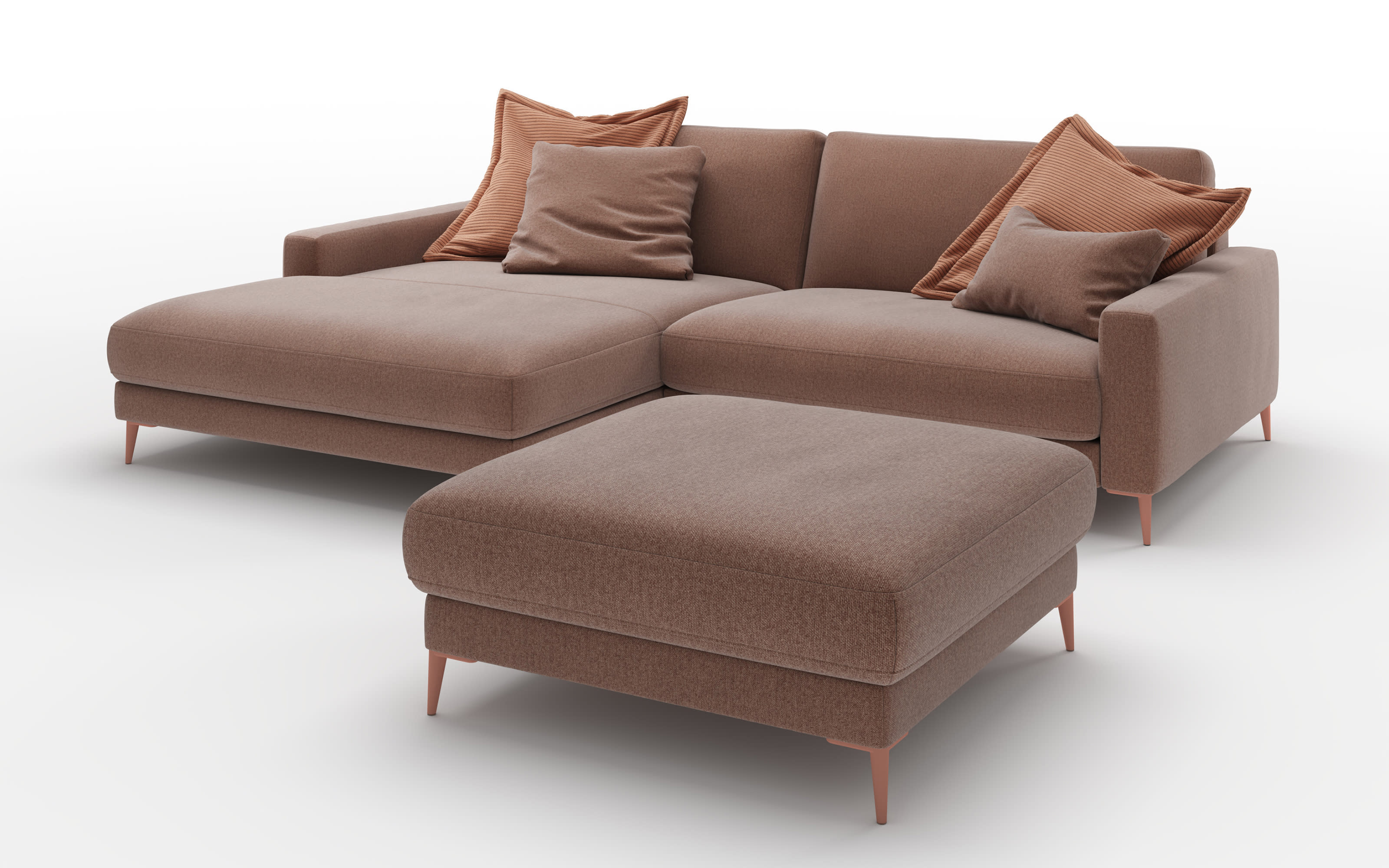 Ecksofa Ulma 2.0, rosa