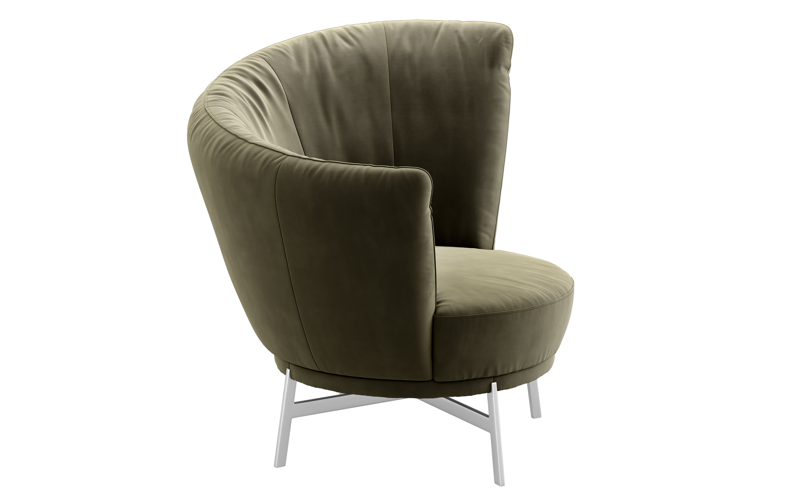 Sessel Kleo, oliv, Fuß chrom glänzend
