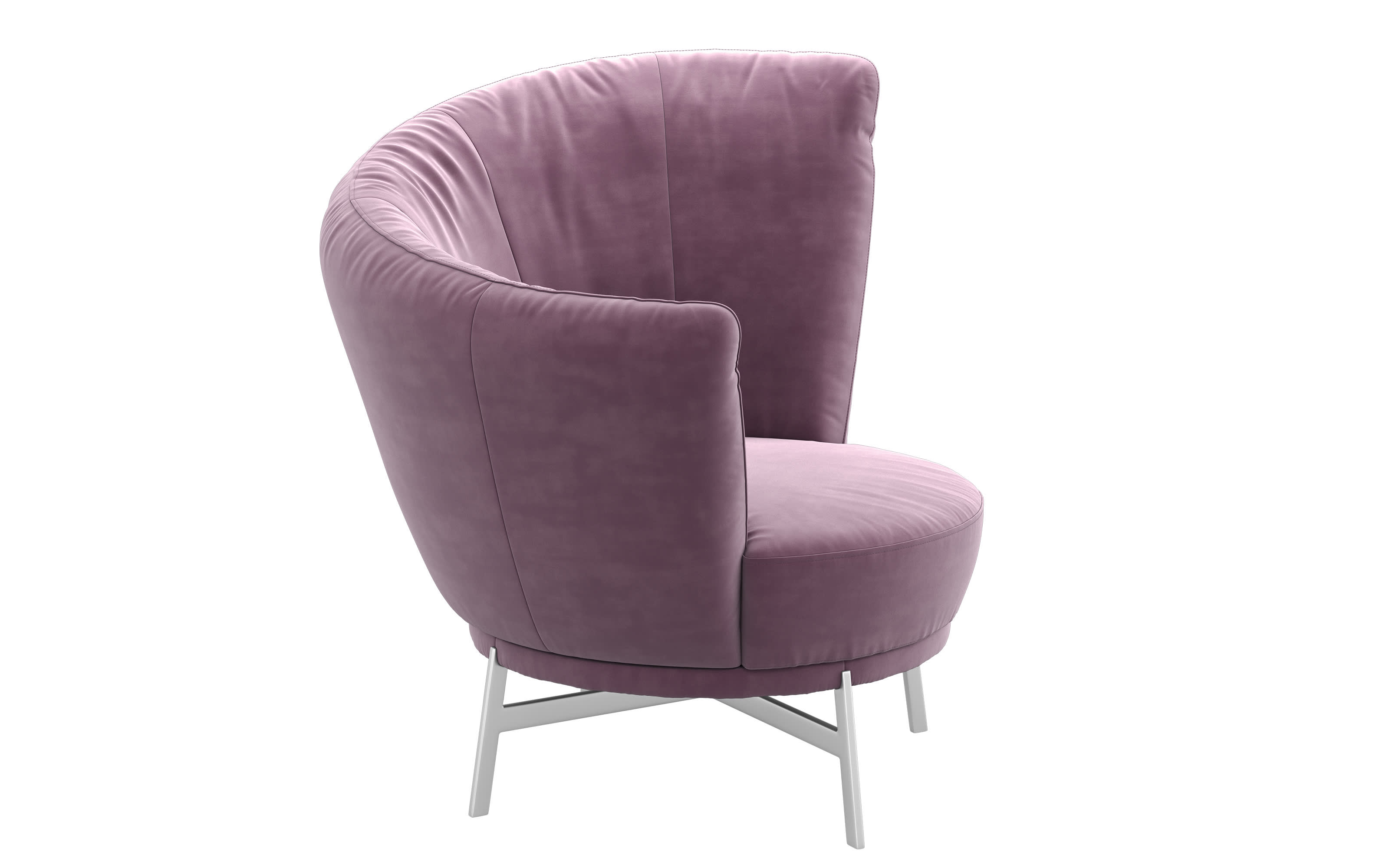 Sessel Kleo, pink, Fuß chrom glänzend