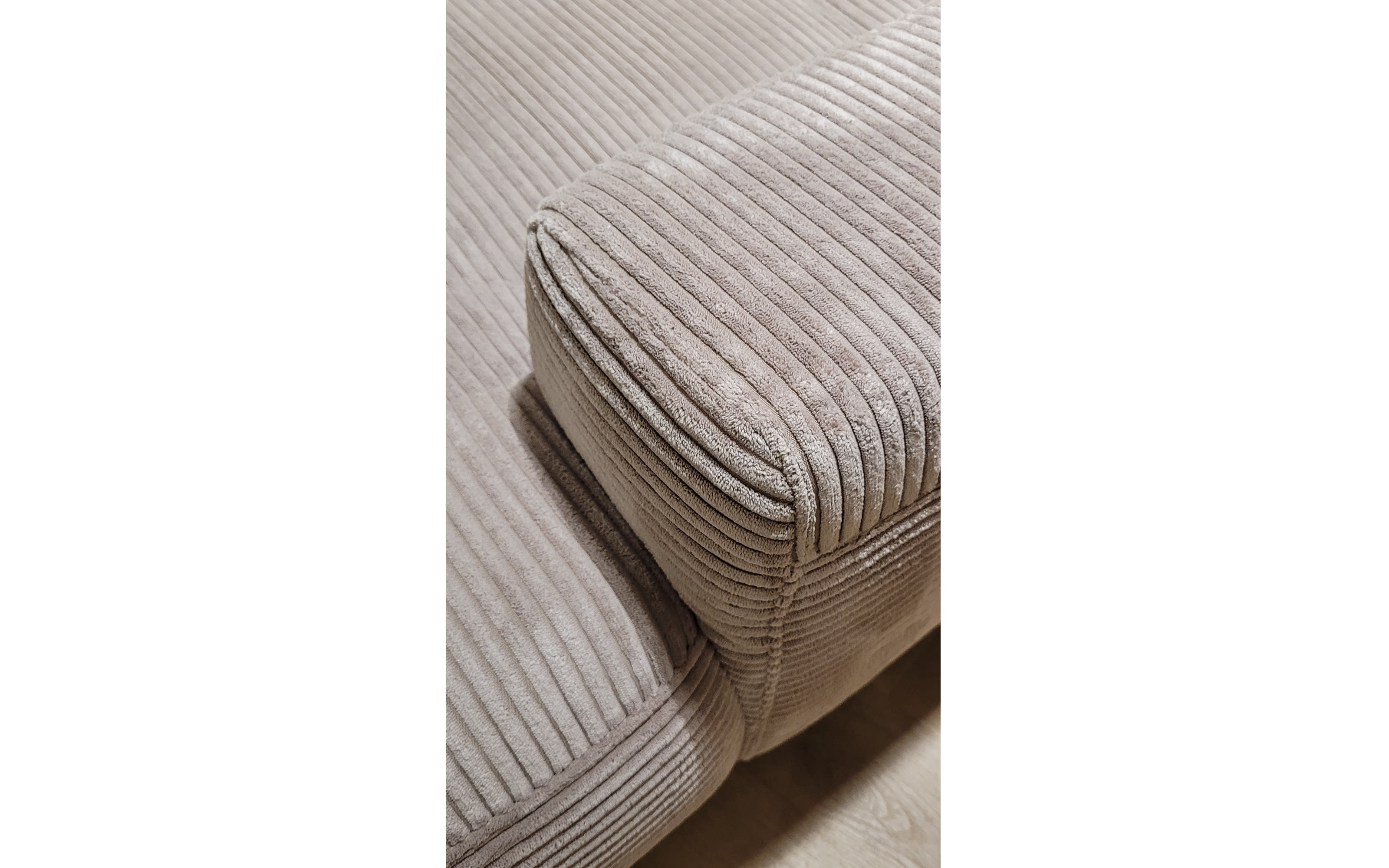 Wohnlandschaft Tossa, Cord/taupe, inkl. Kopfteilverstellung