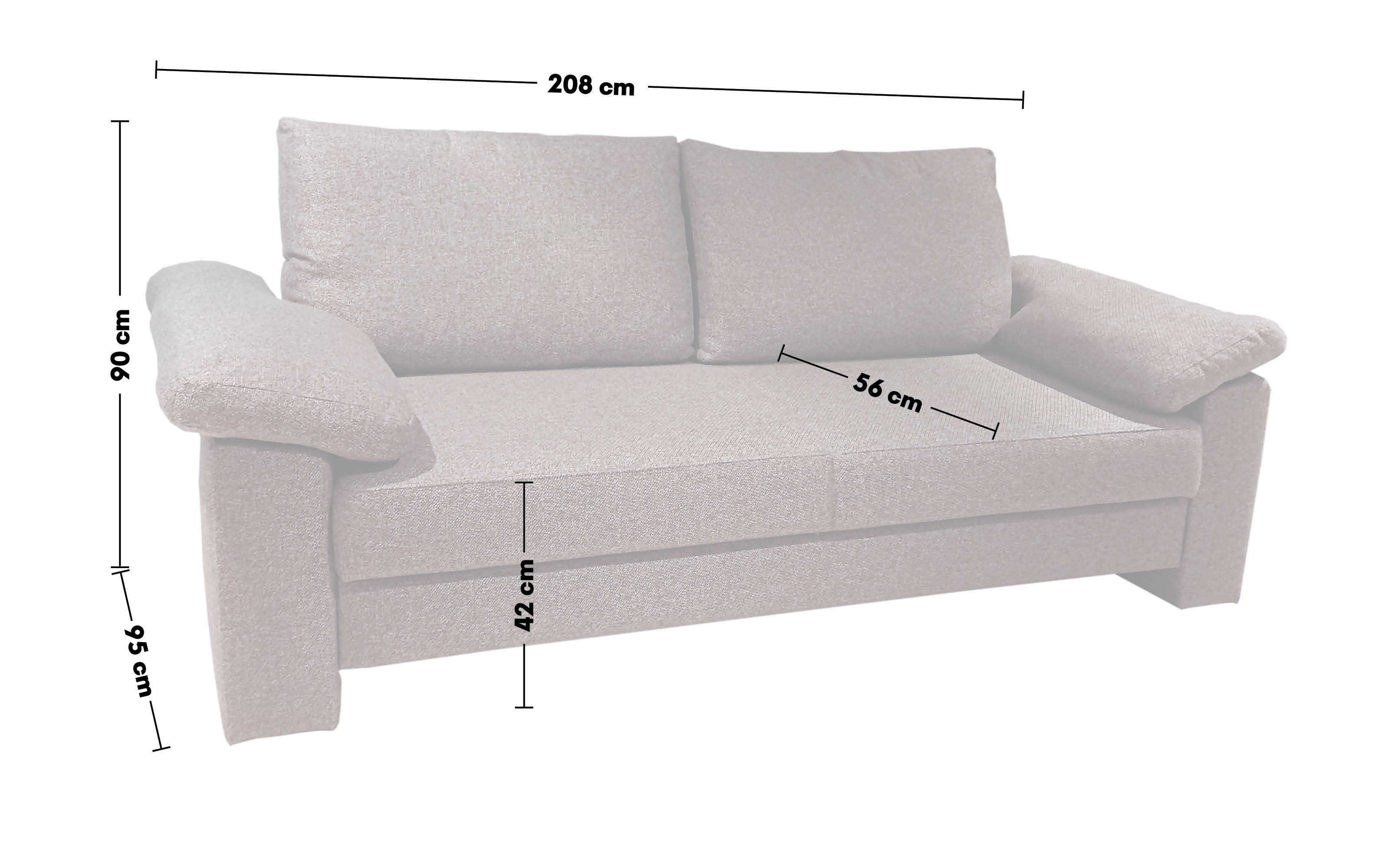 Schlafsofa Flexa, grau, 160 x 200 cm, inkl. Bettkasten