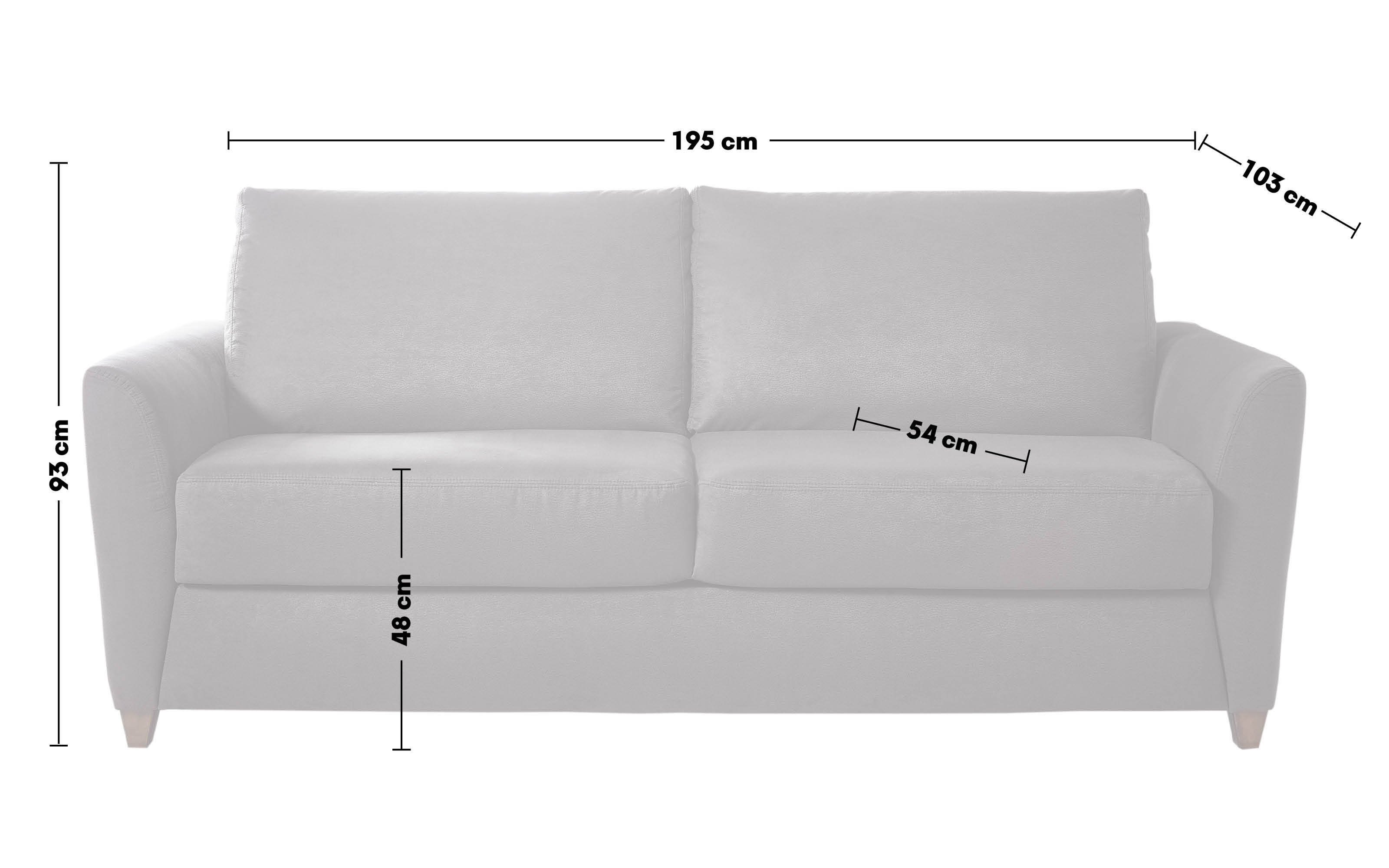 Schlafsofa Bergamo, anthrazit, 140 x 200 cm