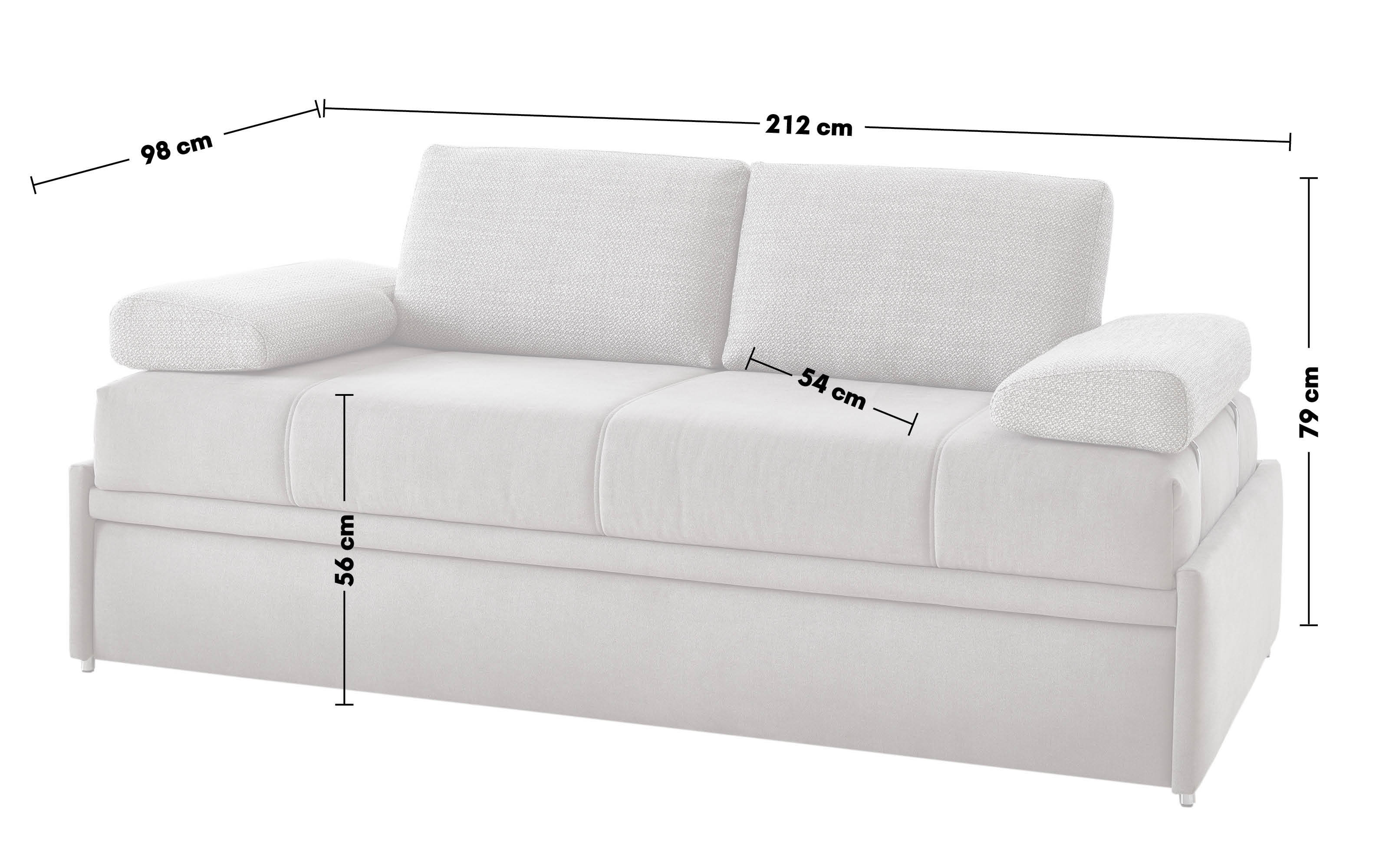 Schlafsofa Twin, grau, 170 x 200 cm