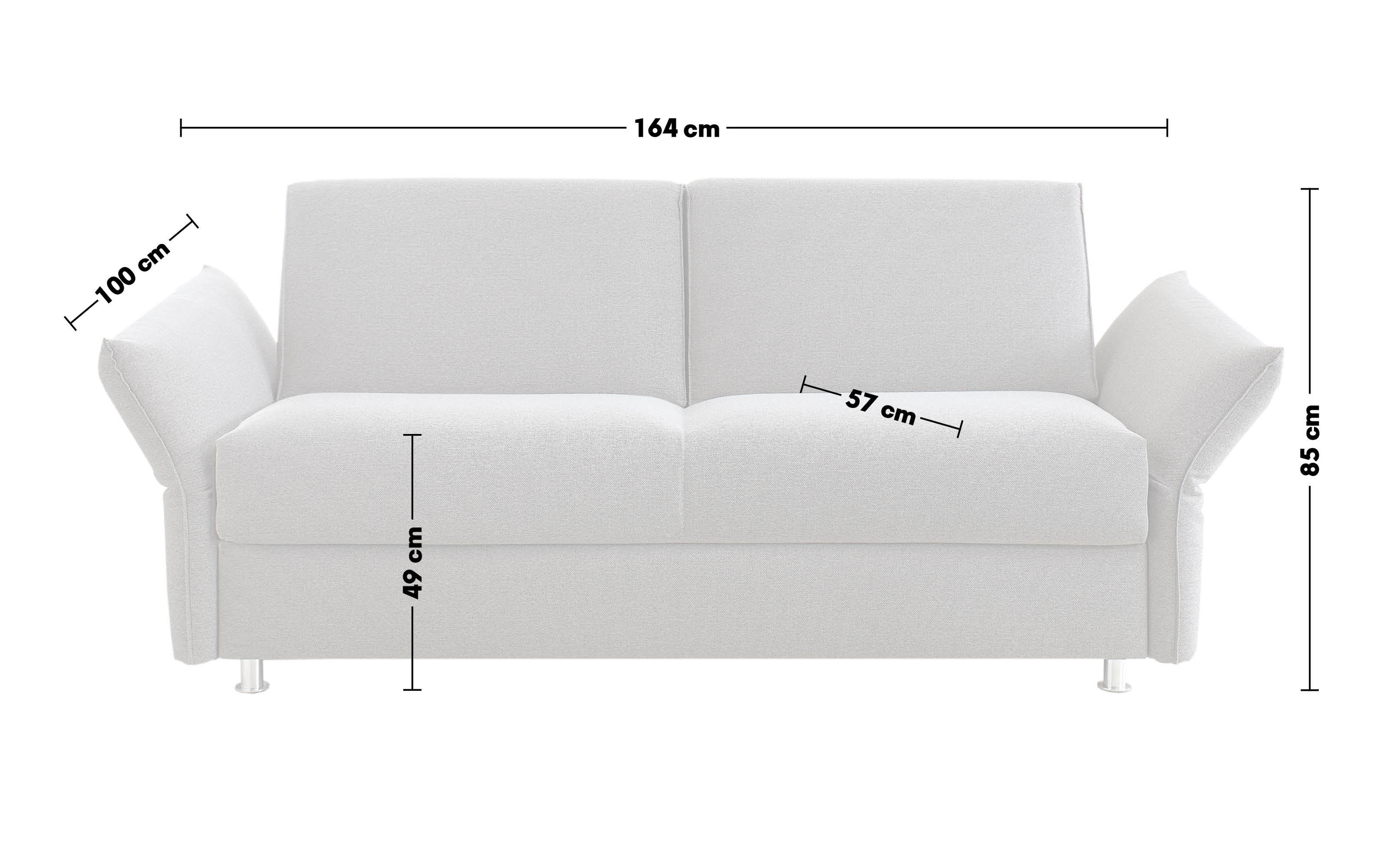 Schlafsofa Lina, mint, 140 x 200 cm, mit kappbaren Armlehnen