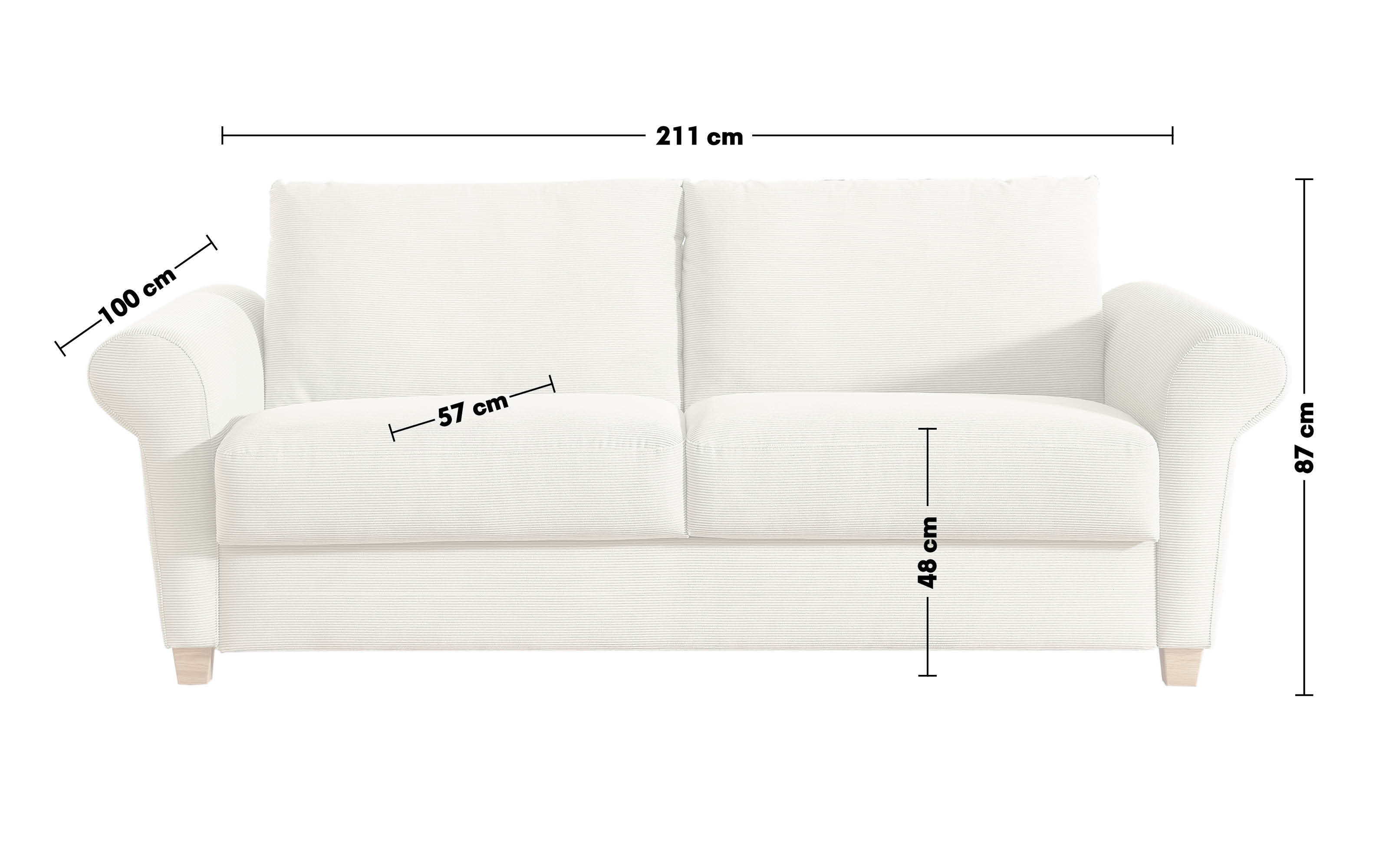 Schlafsofa Elisa, beige, 140 x 200 cm