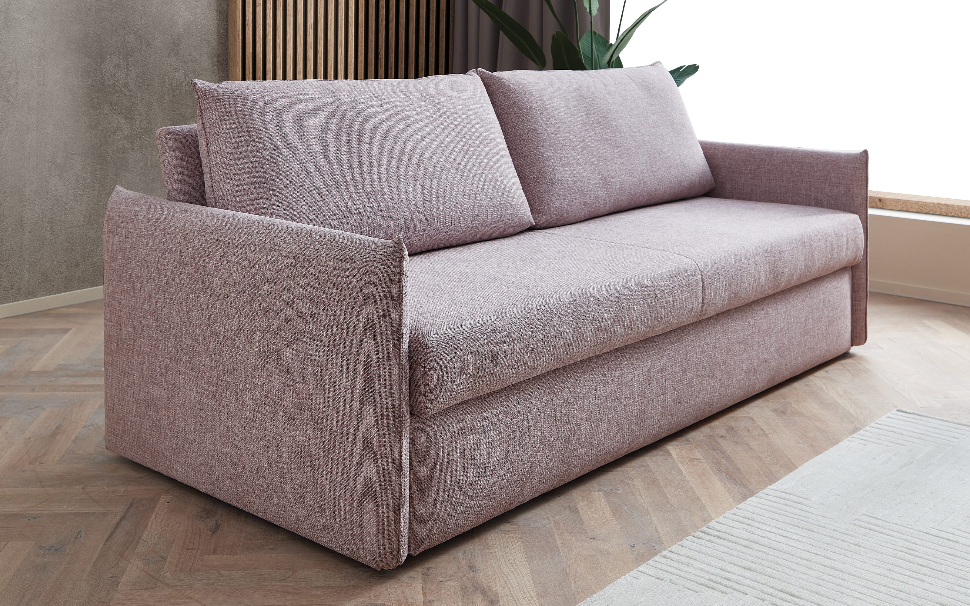 Schlafsofa Pisa, rosa, 170 x 200 cm