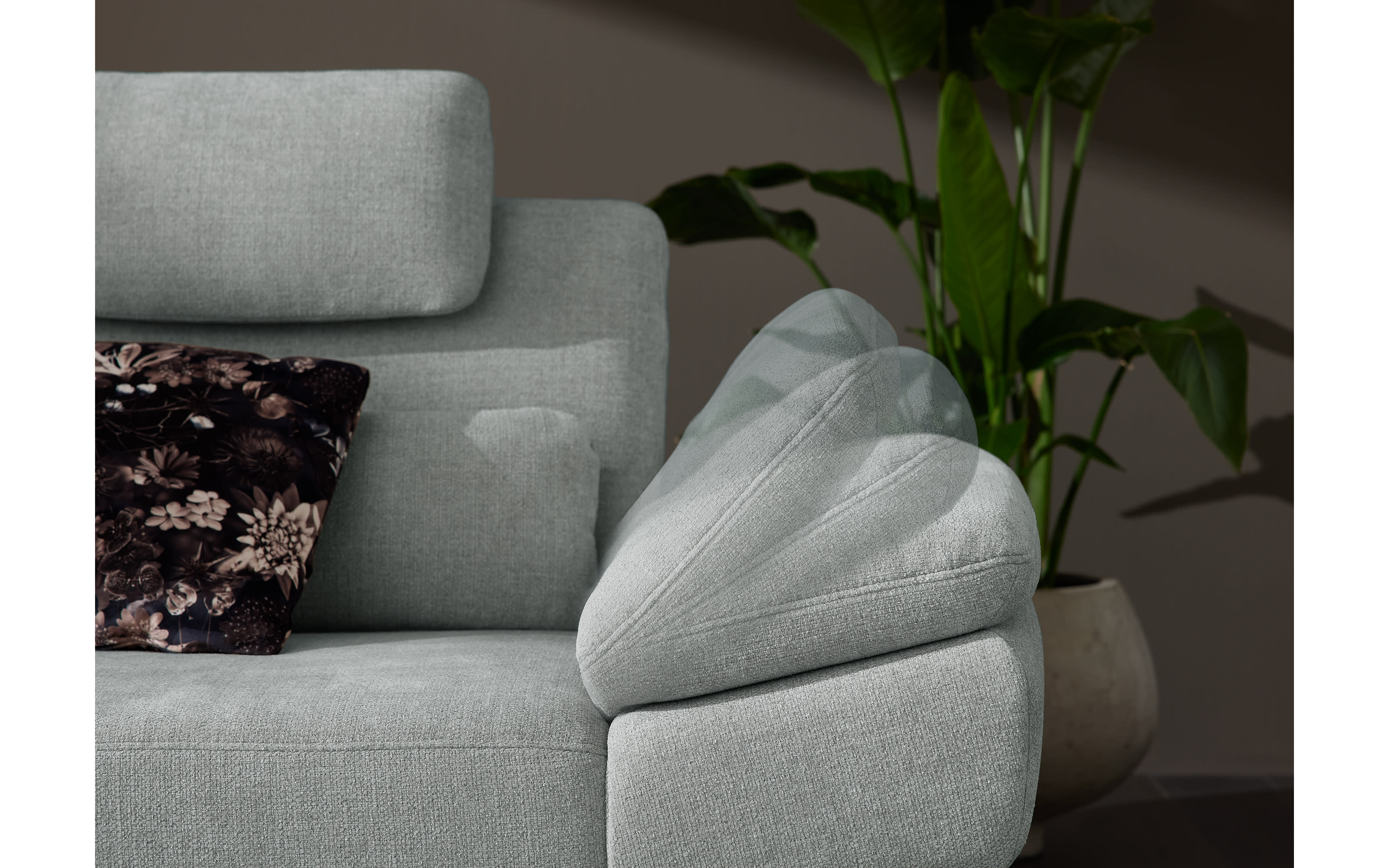 Wohnlandschaft Civita, alufarbig, inkl. Sitztiefenverstellung