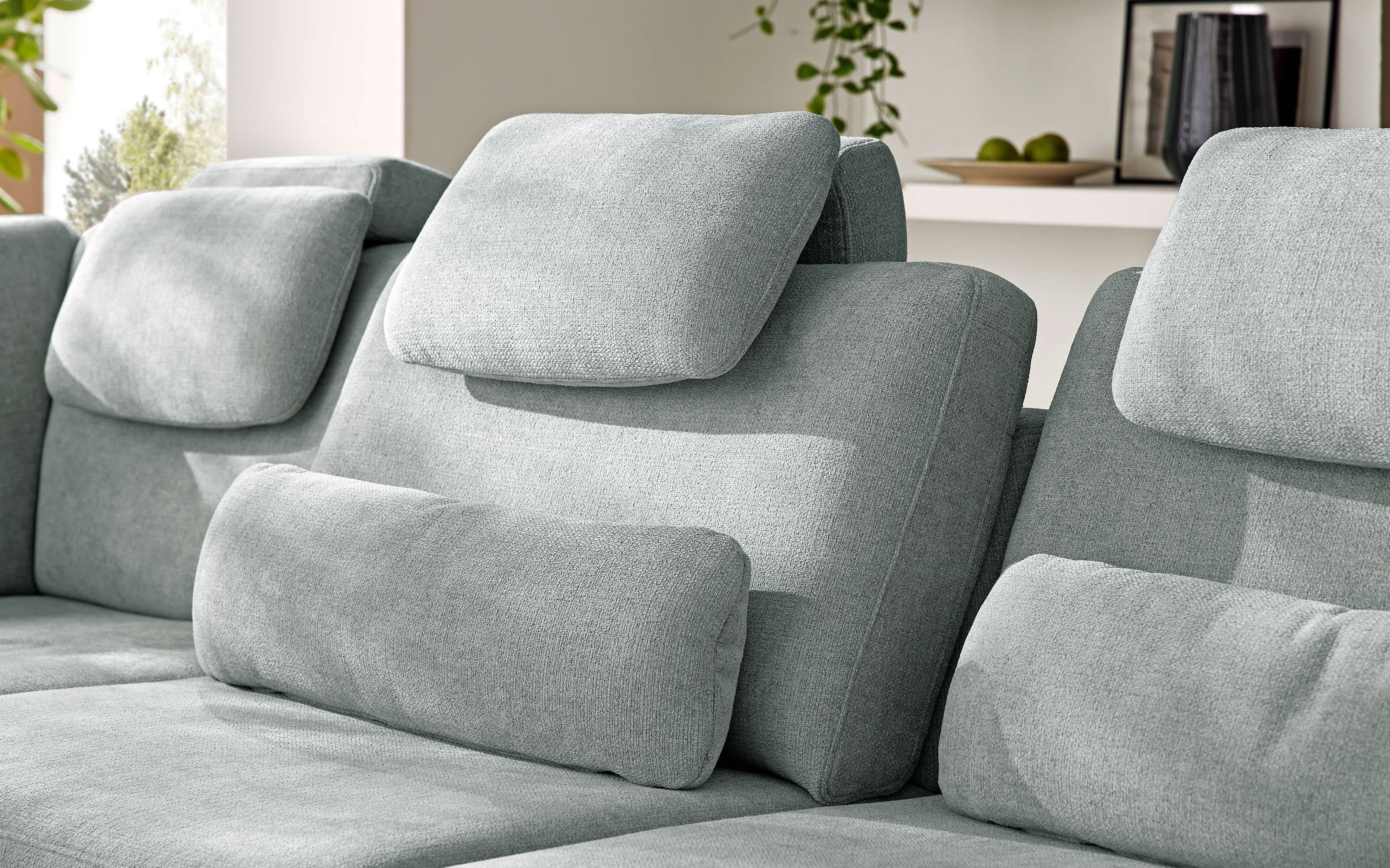 Wohnlandschaft Civita, alufarbig, inkl. Sitztiefenverstellung