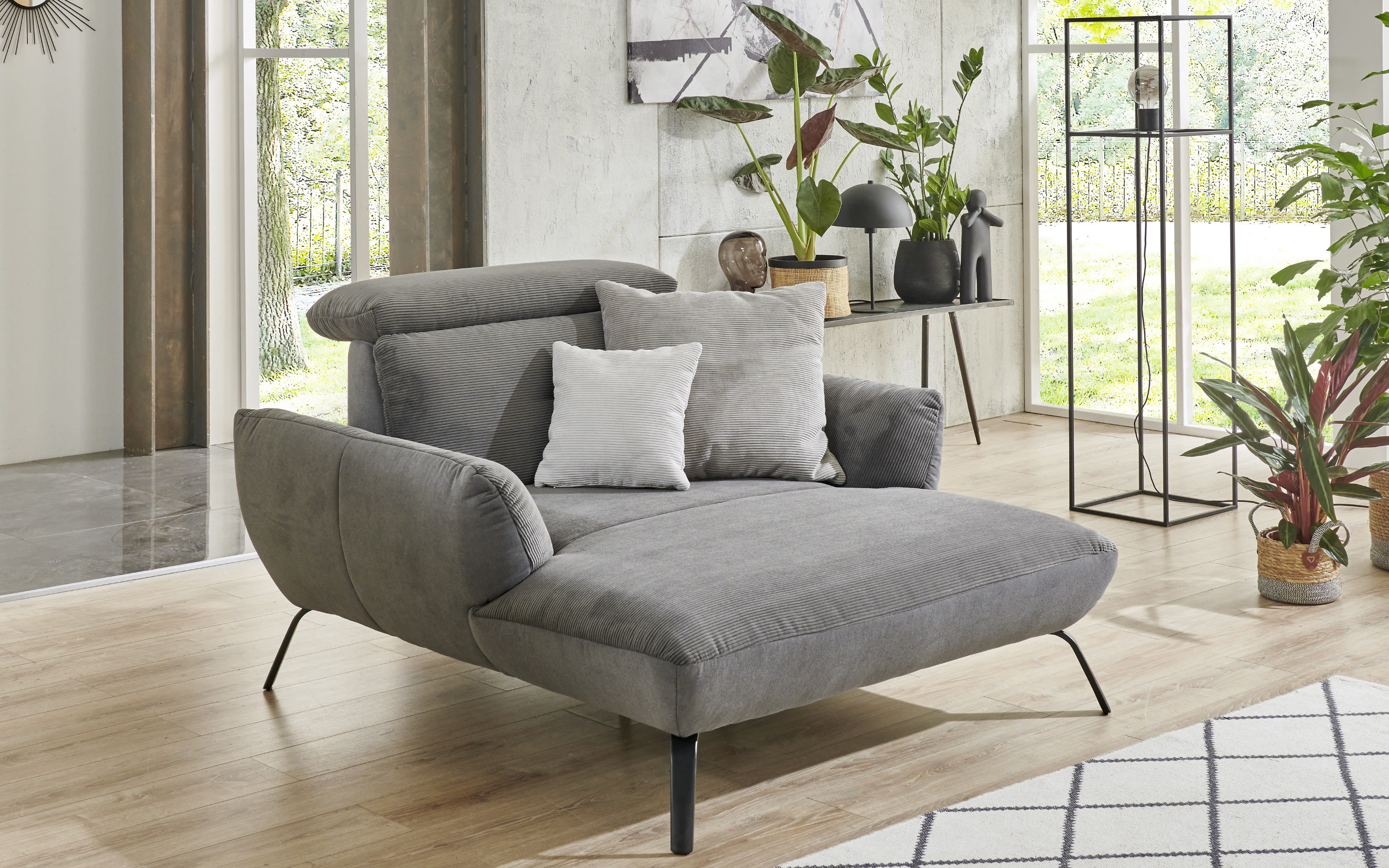 Loveseat Seattle Cord anthrazit grau