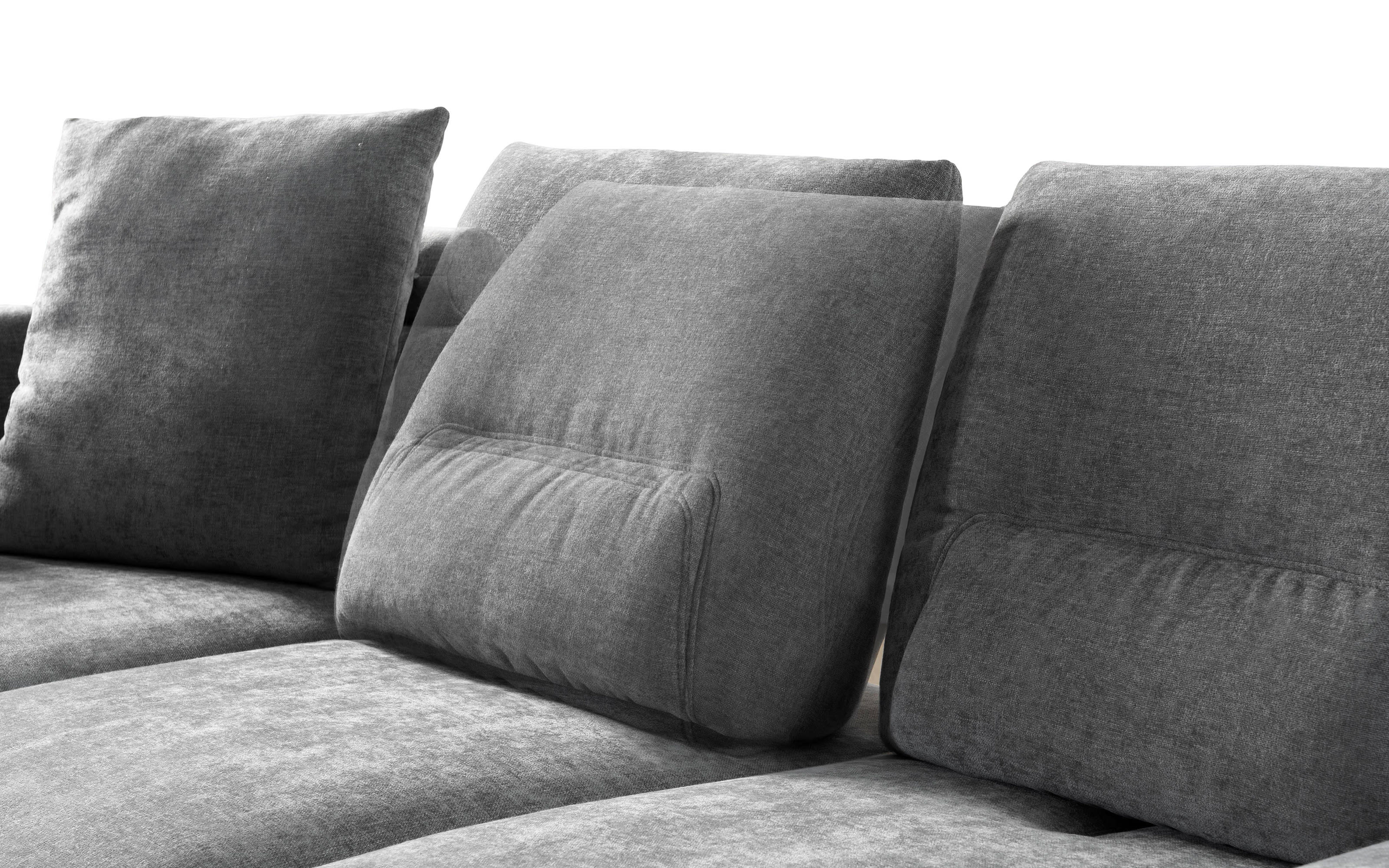 Wohnlandschaft Tacoma, stahlfarbig, inkl. Schwenkrücken