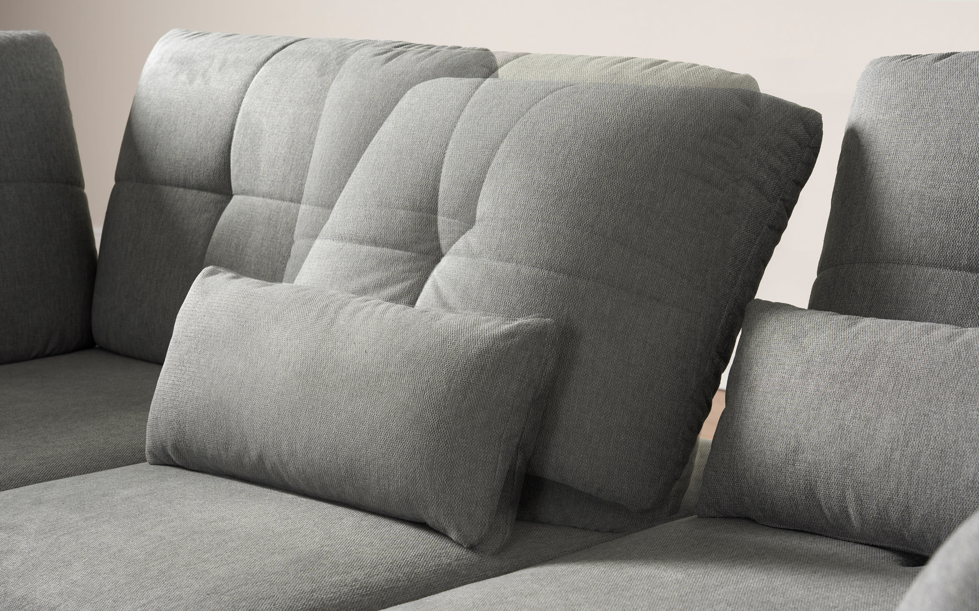 Ecksofa Dover Plus, grau, inkl. Schwenkrücken