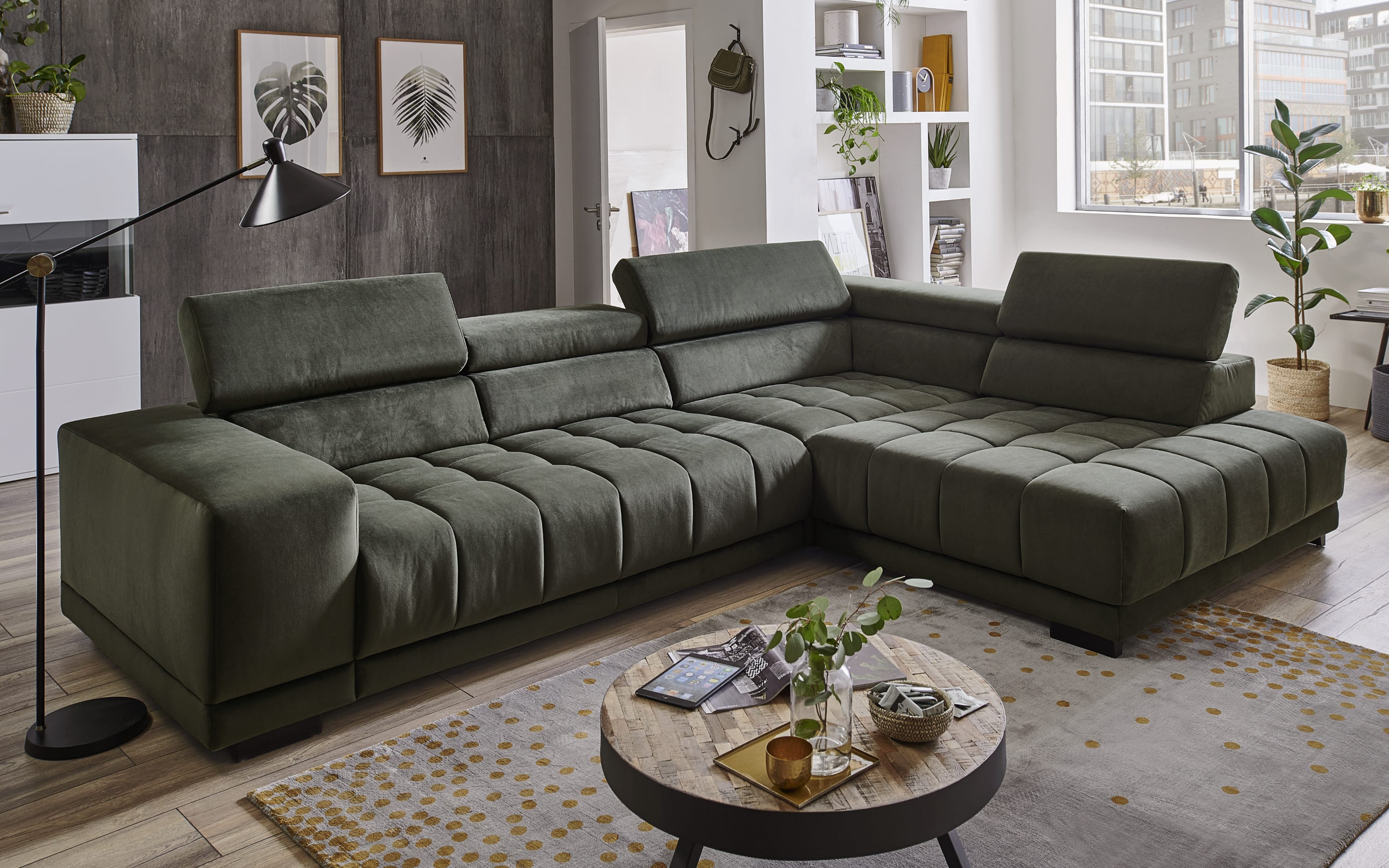 Wohnlandschaft MP-IN15053, olive, inkl. Funktionen online bei  