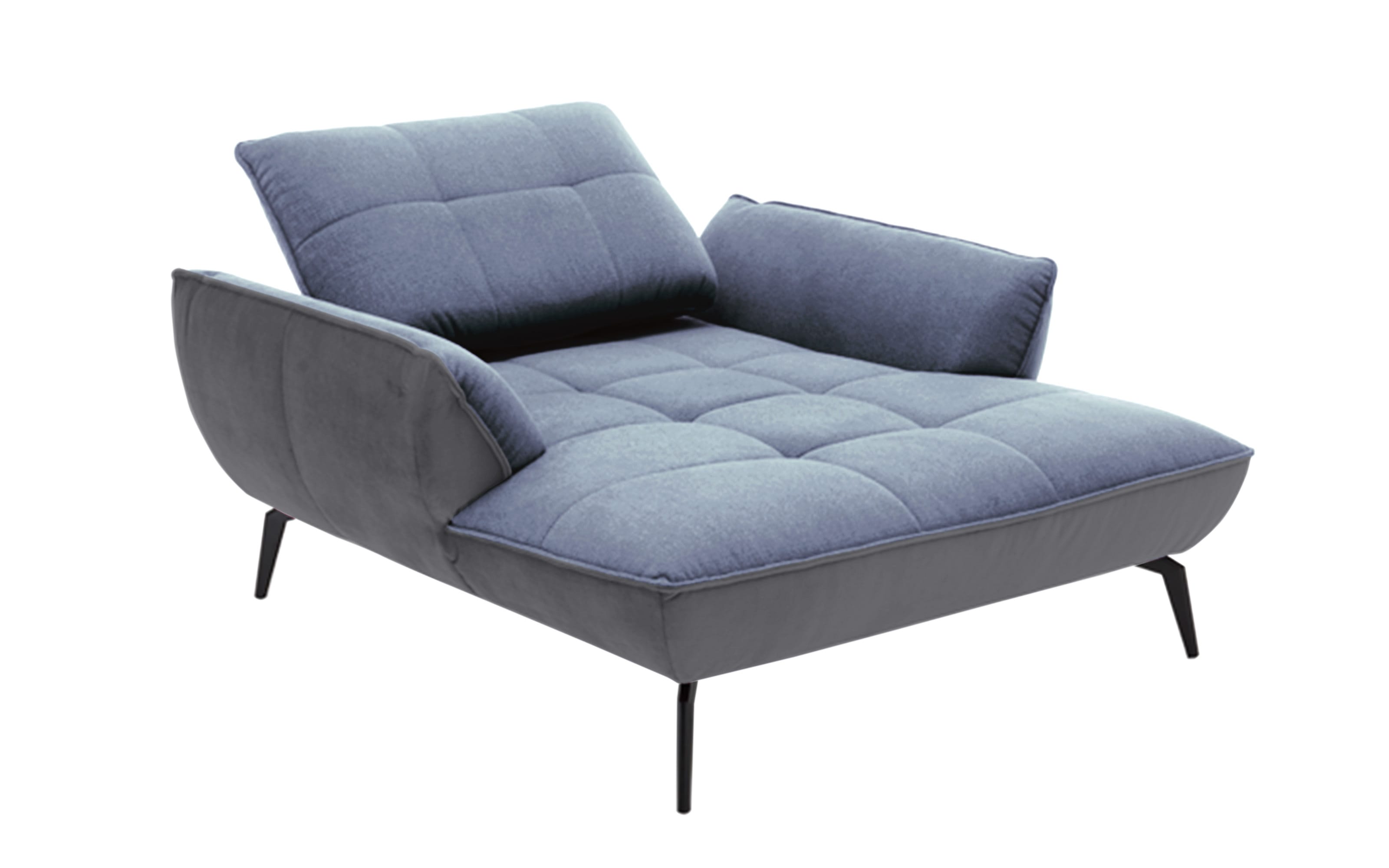 Loveseat Ticona, blau, hellgrau, inkl. Rückenneigung