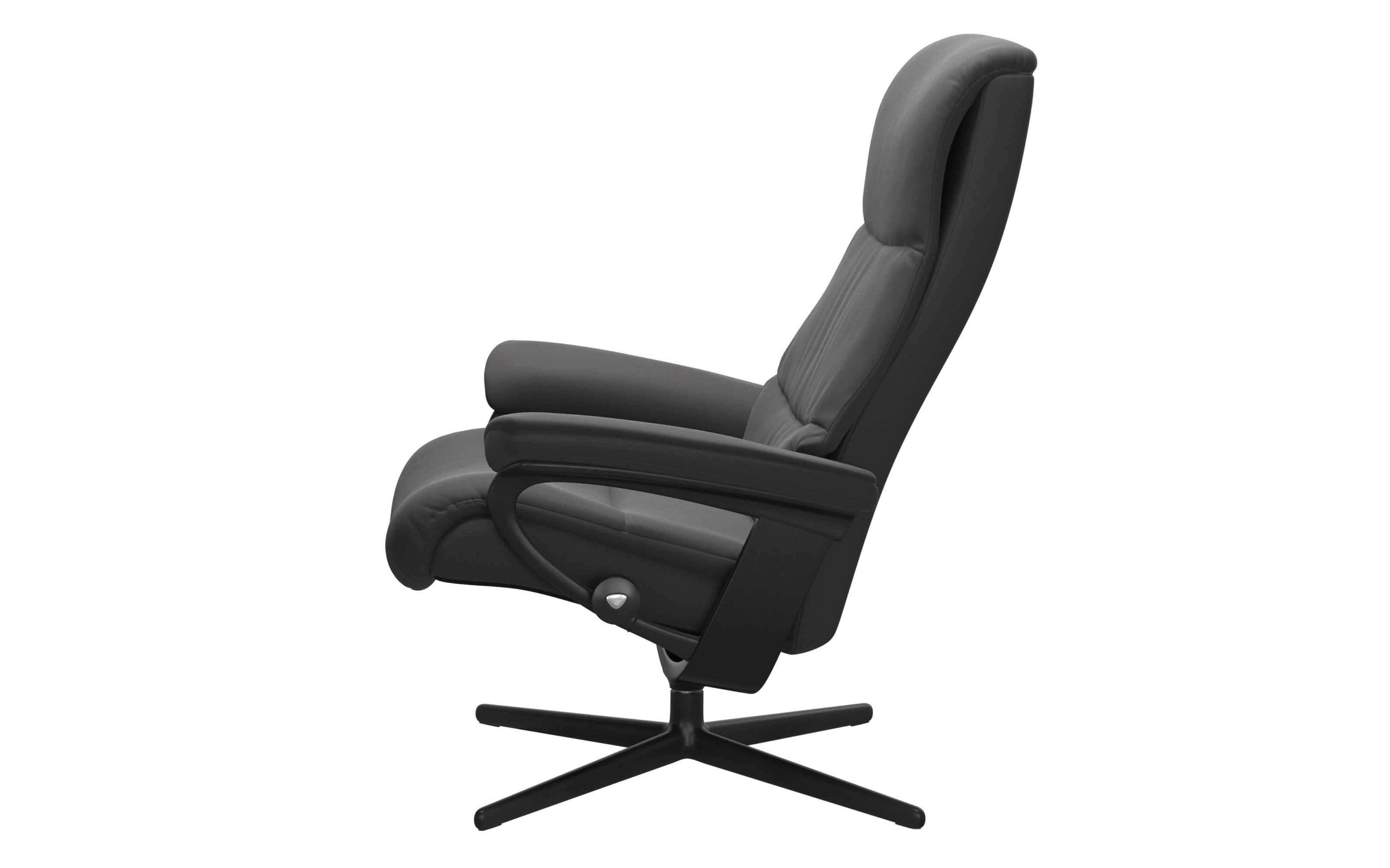 Leder Ruhesessel Stressless View, dunkelgrau/schwarz