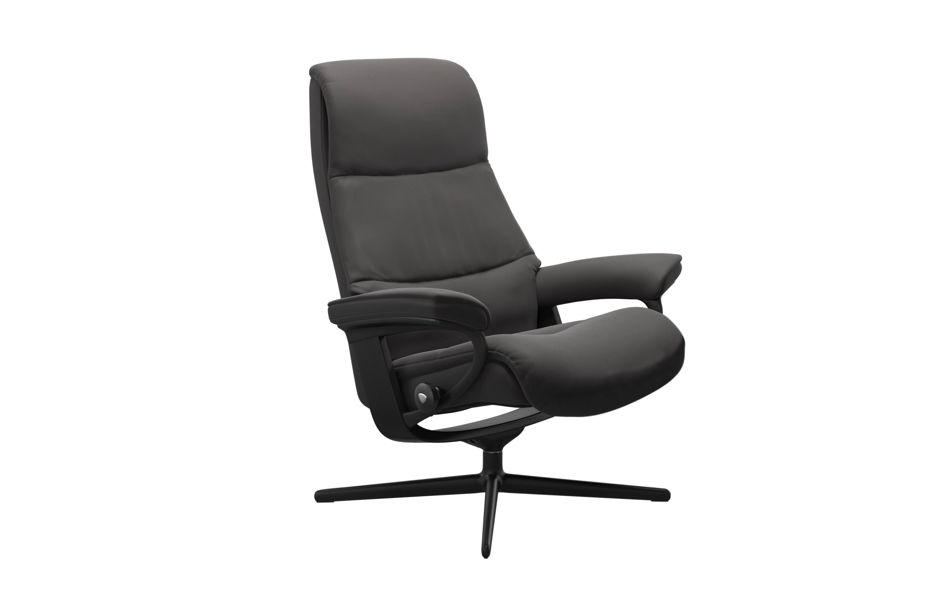 Leder Ruhesessel Stressless View, dunkelgrau/schwarz