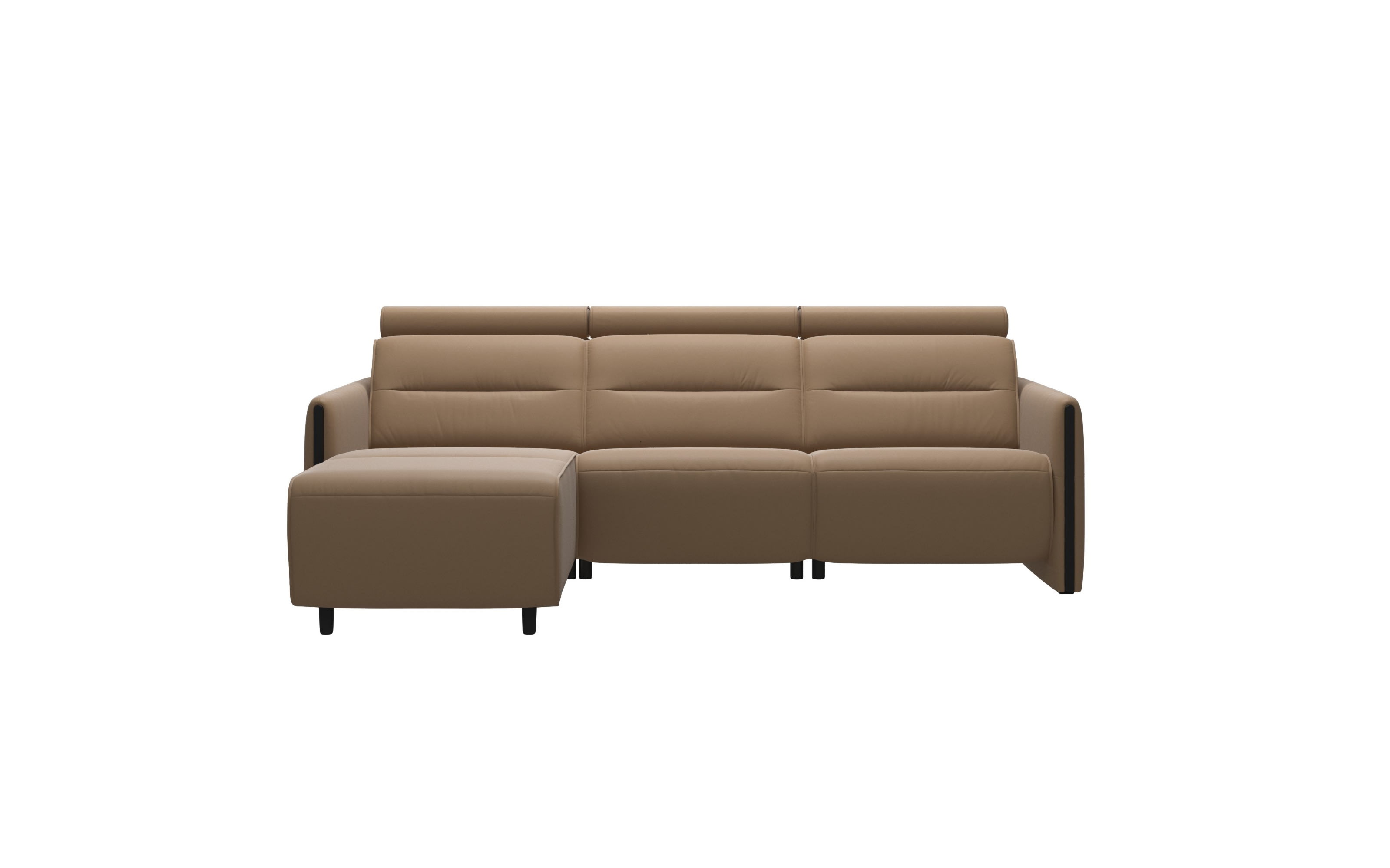 Leder Wohnlandschaft Emily, Paloma Almond, Longseat links