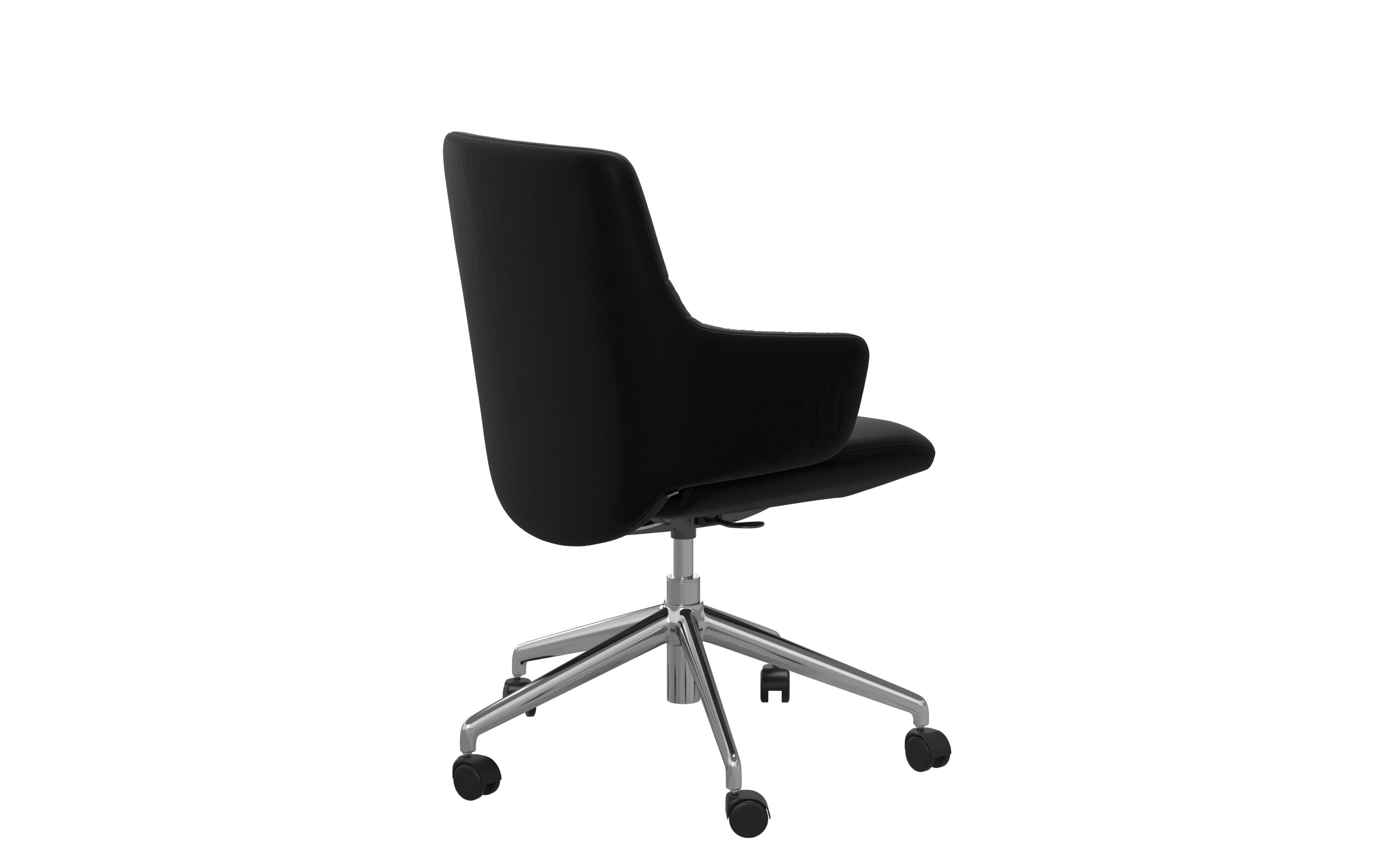 Leder Bürosessel Home-Office Mint, niedriger Rücken, Batick black