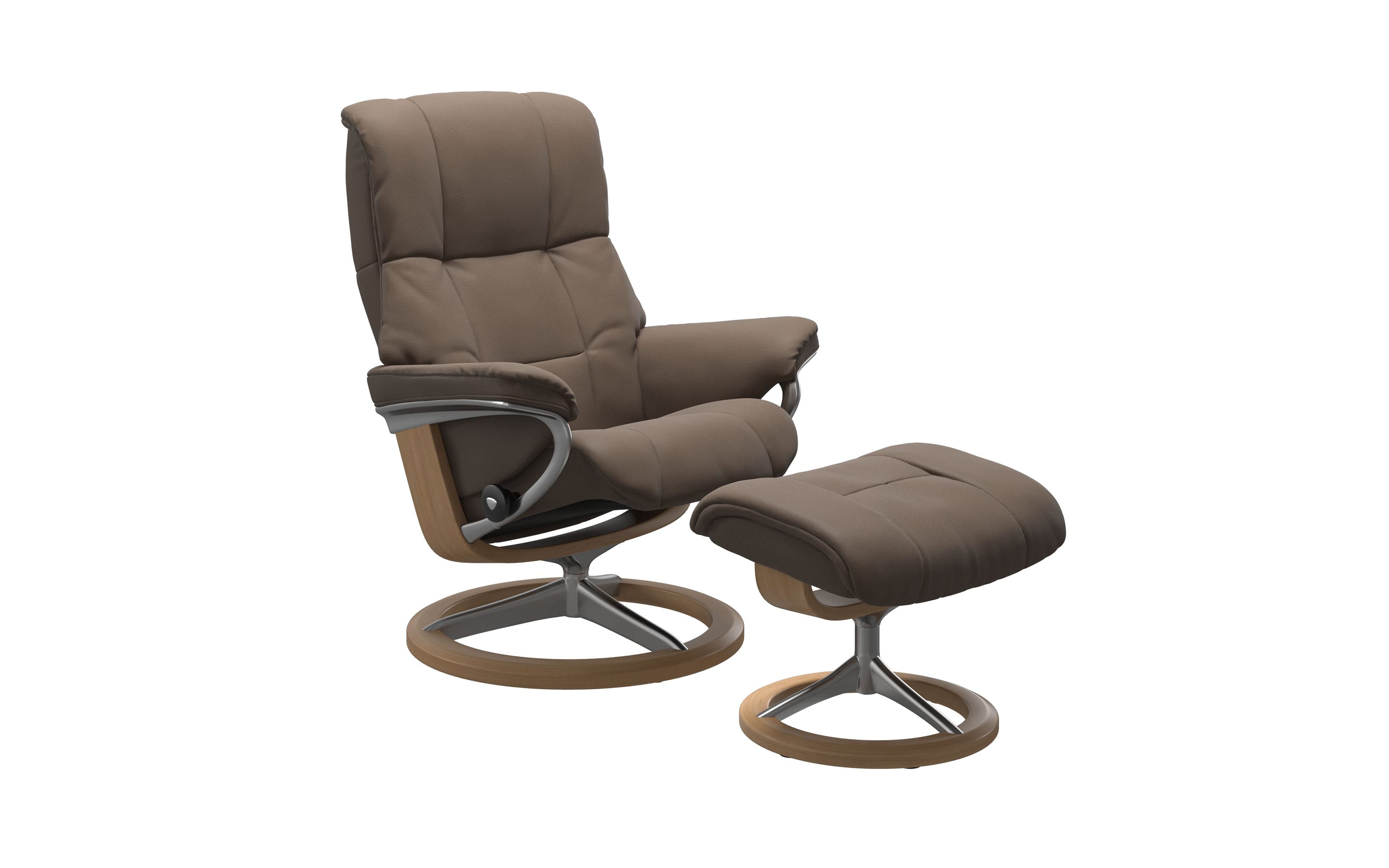 Ruhesessel Mayfair M, graubraun, inkl. Hocker