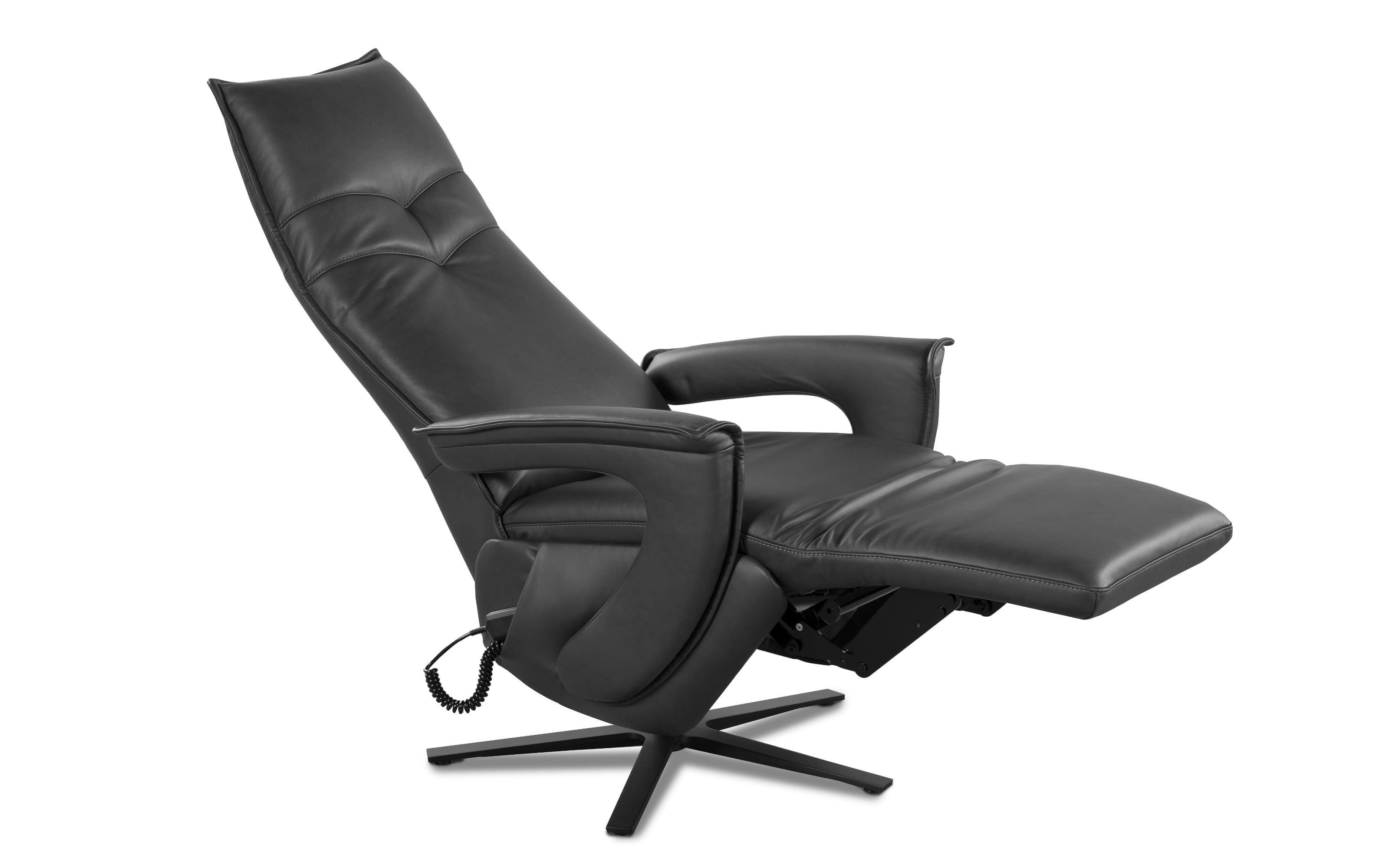 Leder Fernsehsessel Hampton Legere, anthrazit, inkl. Funktionen