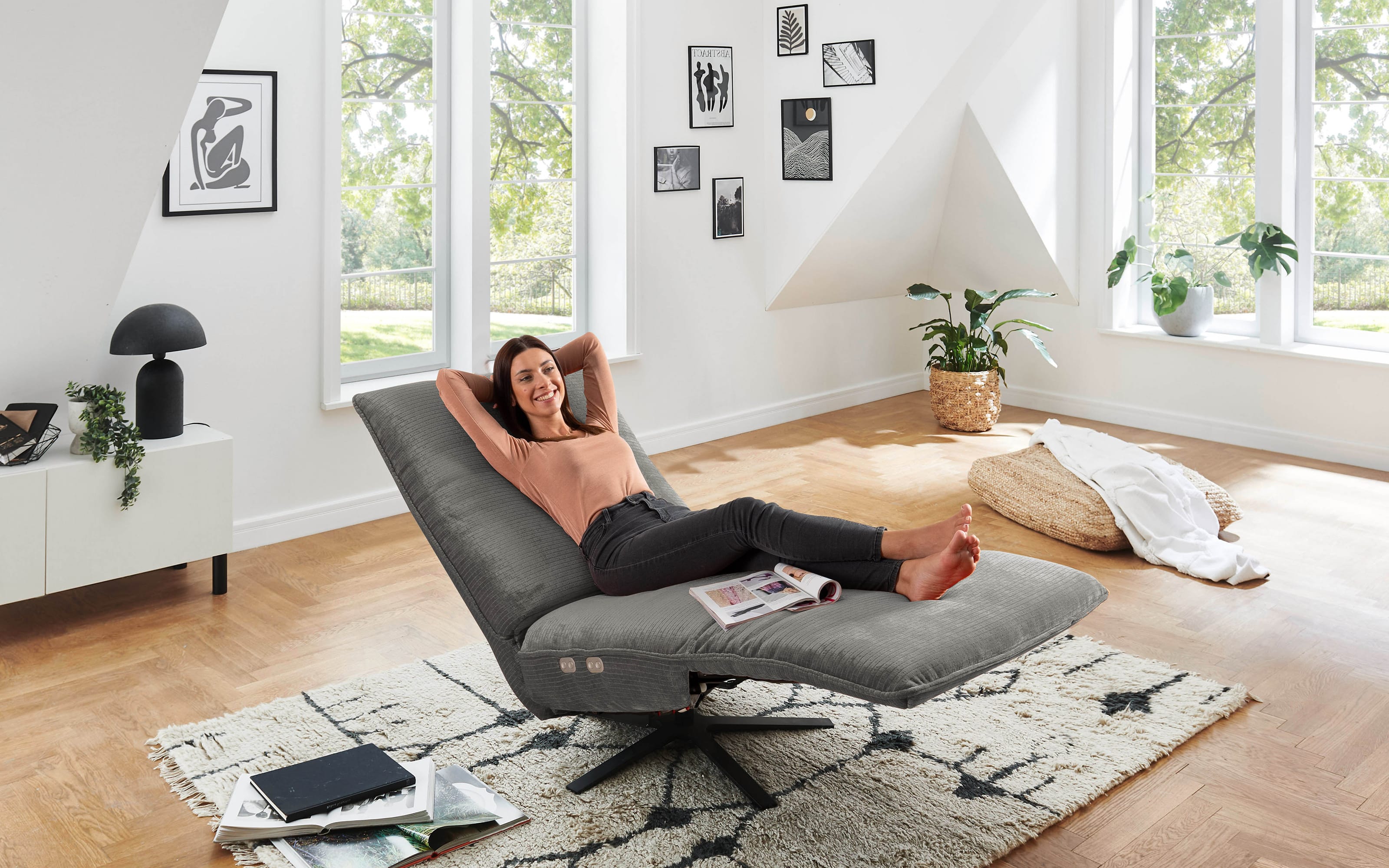 Relaxliege Ringo, grau, inkl. Herz-Waage-Funktion