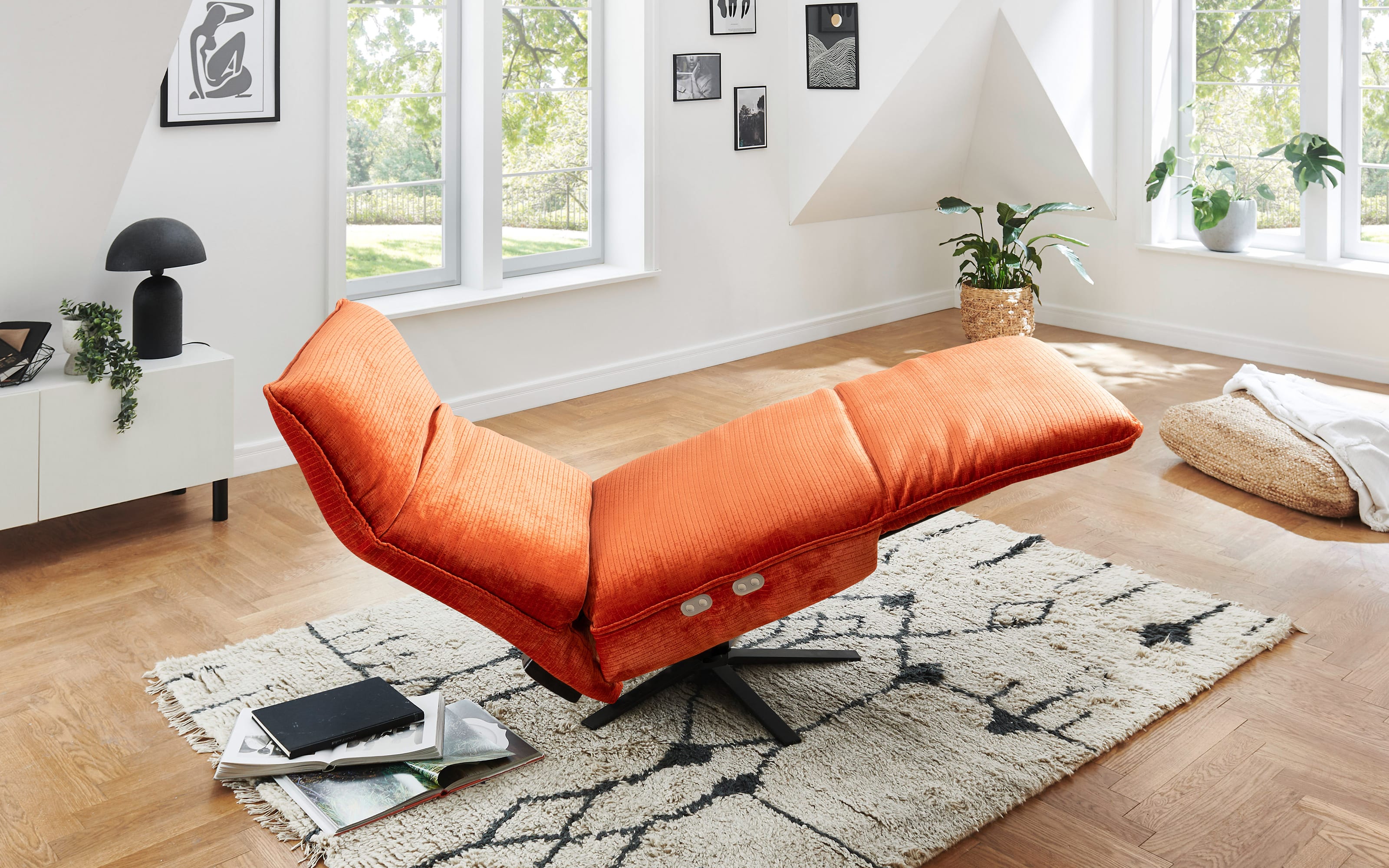 Relaxliege Ringo, aperol, inkl. Herz-Waage-Funktion