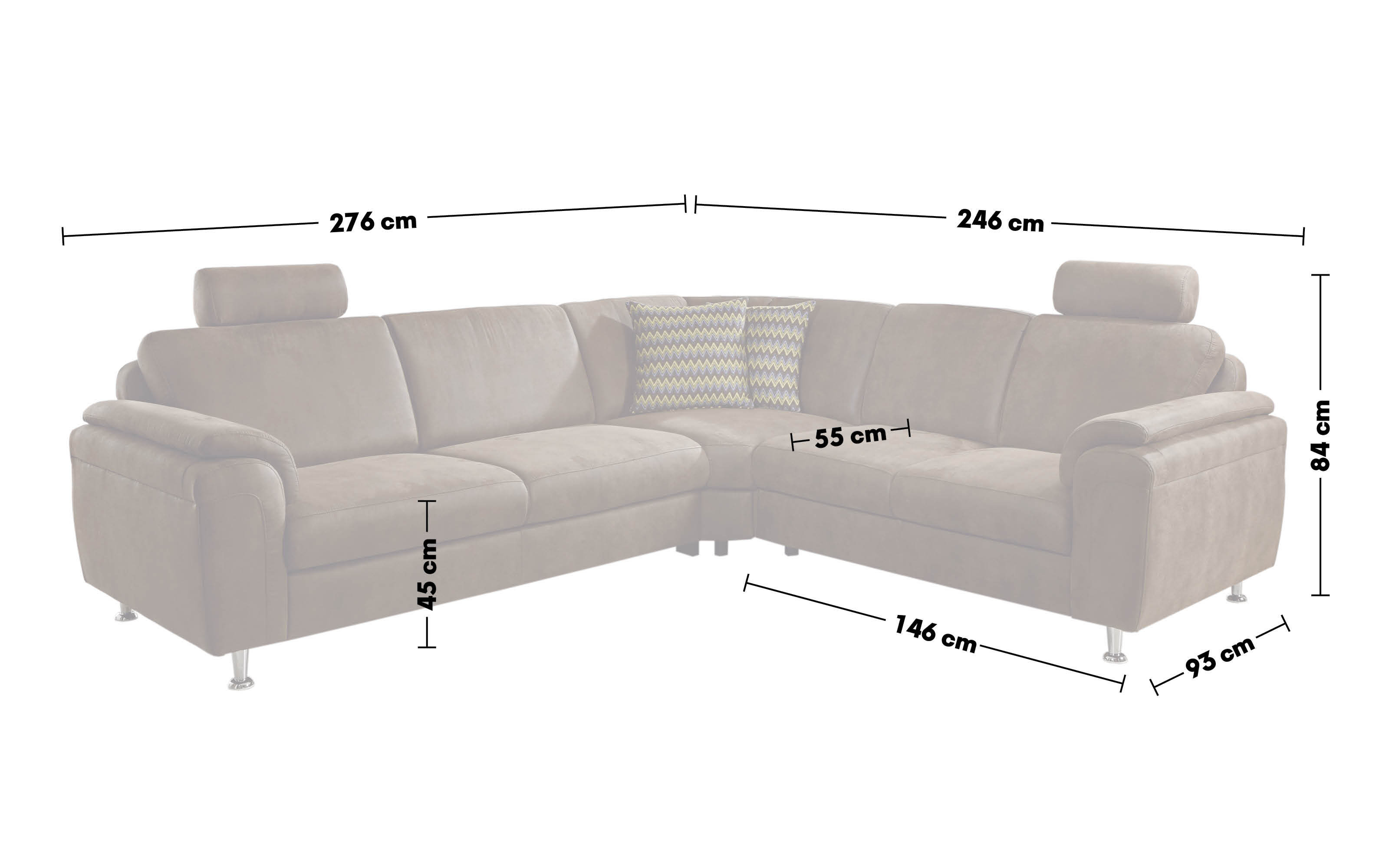 Wohnlandschaft Ocean-S, mandel