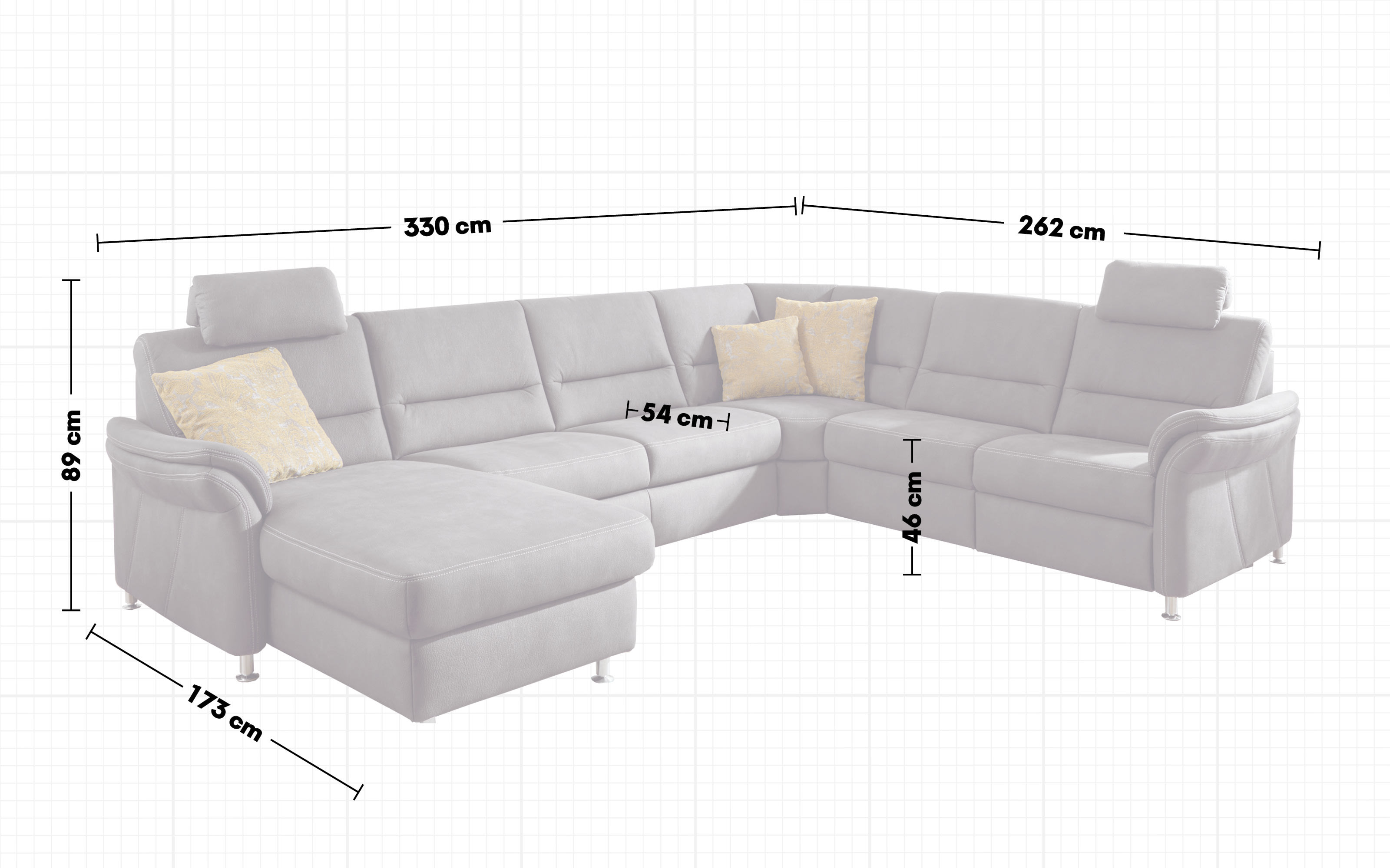 Wohnlandschaft ZE-EM16033, grau