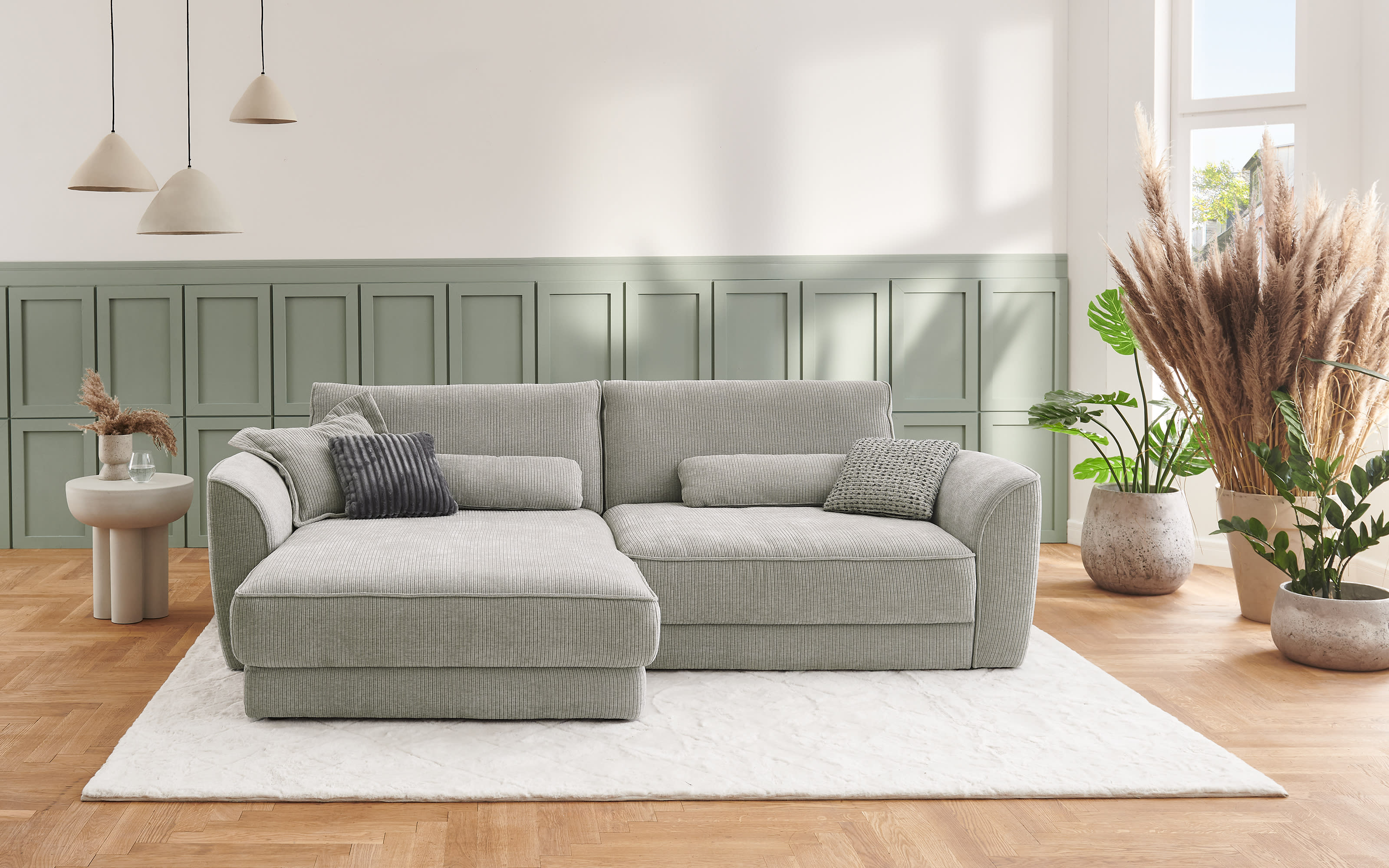 Wohnlandschaft ZE-EM25094, grau, inkl. Sitztiefenverstellung