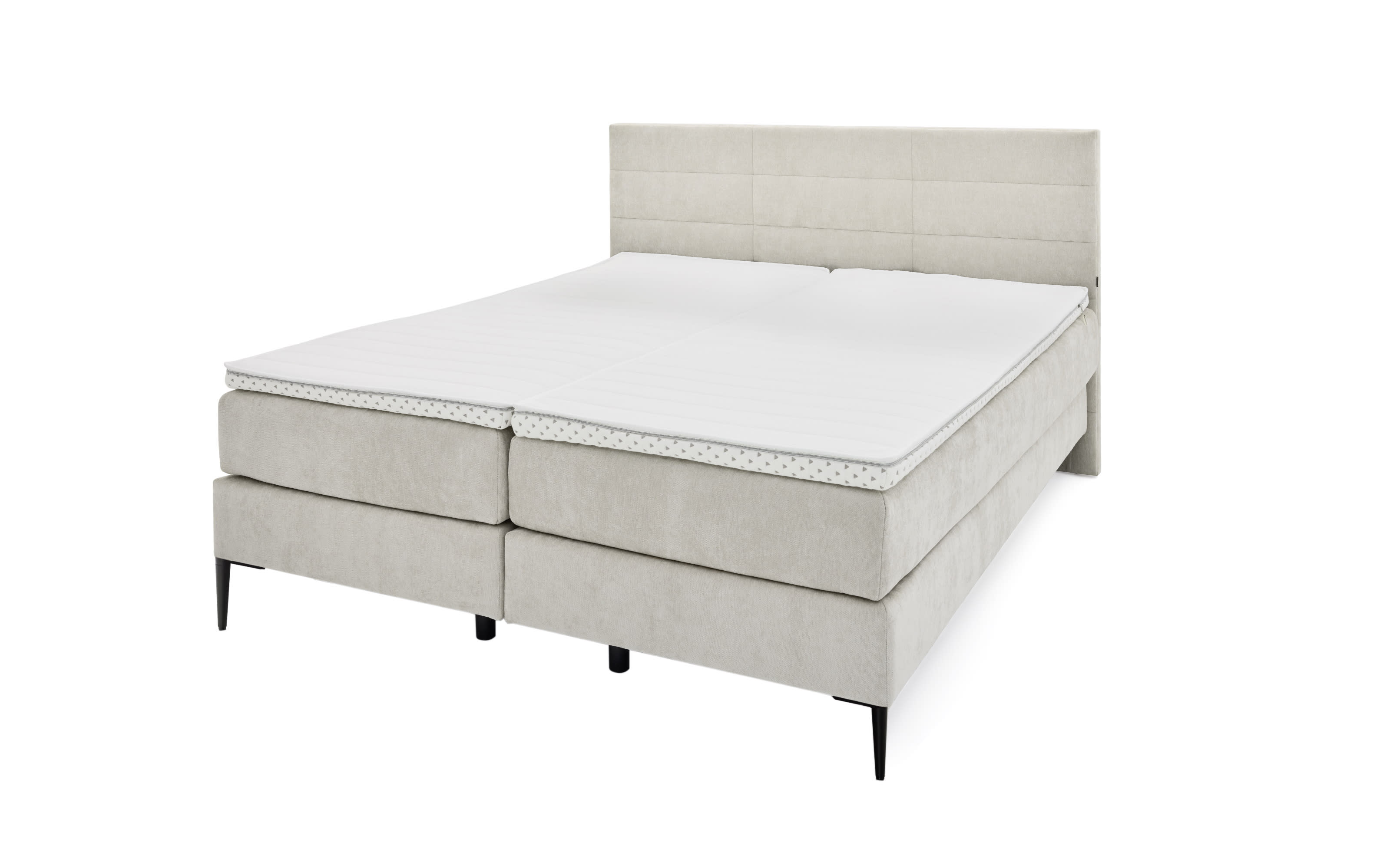 Boxspringbett Eforma, Bezug creme, Härtegrad 3/3